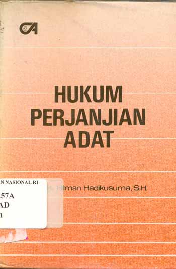 um perjanjian adat. Oleh HADIKUSUMA, H Hilman;