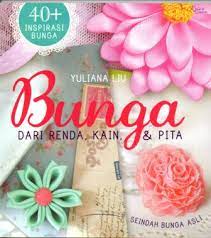 Bunga dari renda, kain, dan pita