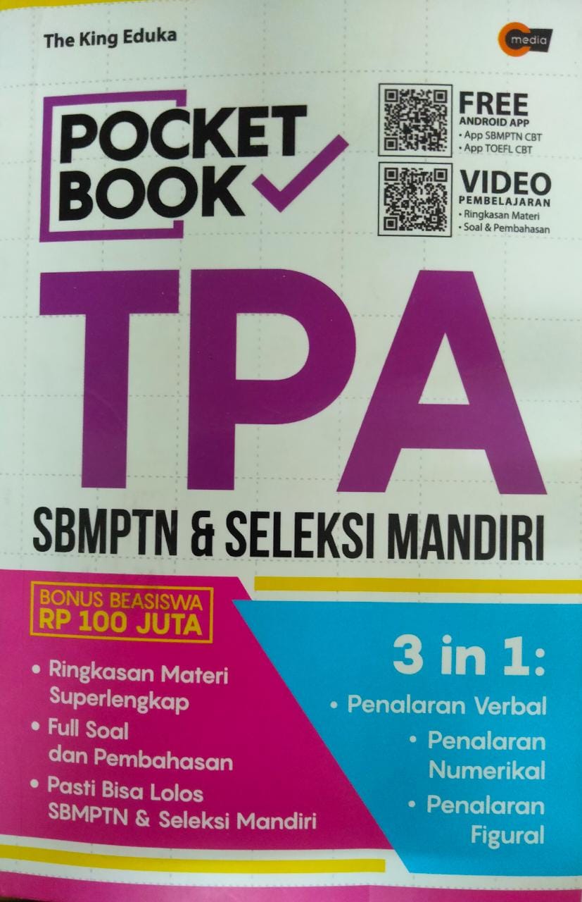 Pocket Book :  TPA SBMPTN & Seleksi Mandiri / The King Eduka ; penyunting, Amin
