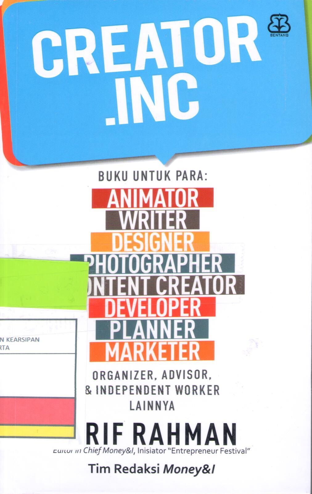 Creator.Inc / Arif Rahman & Tim Redaksi Money&I ; penyunting, Nurjannah Intan & Ikhdah Henny