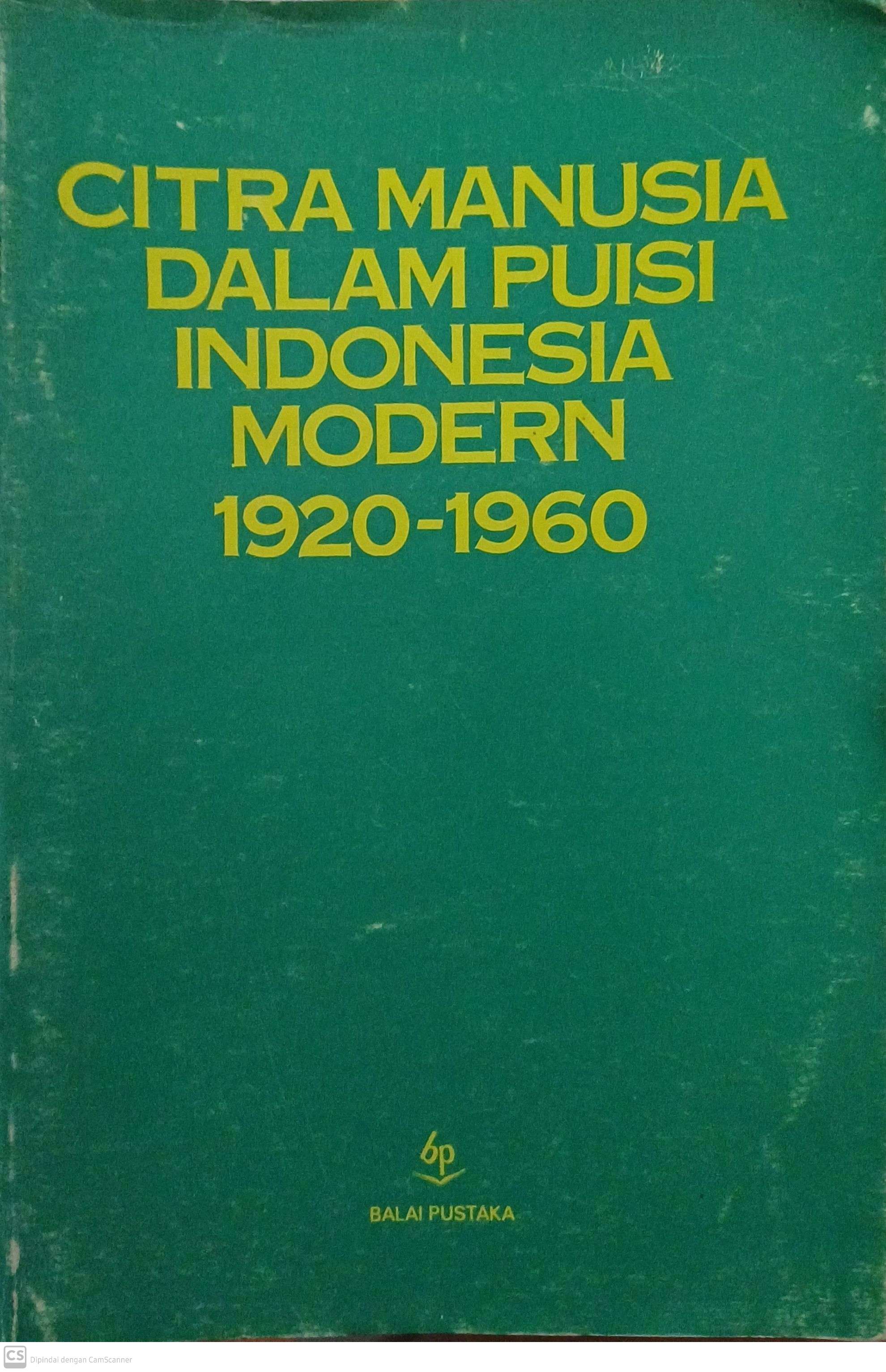 Citra manusia dalam puisi Indonesia modern 1920-1960
