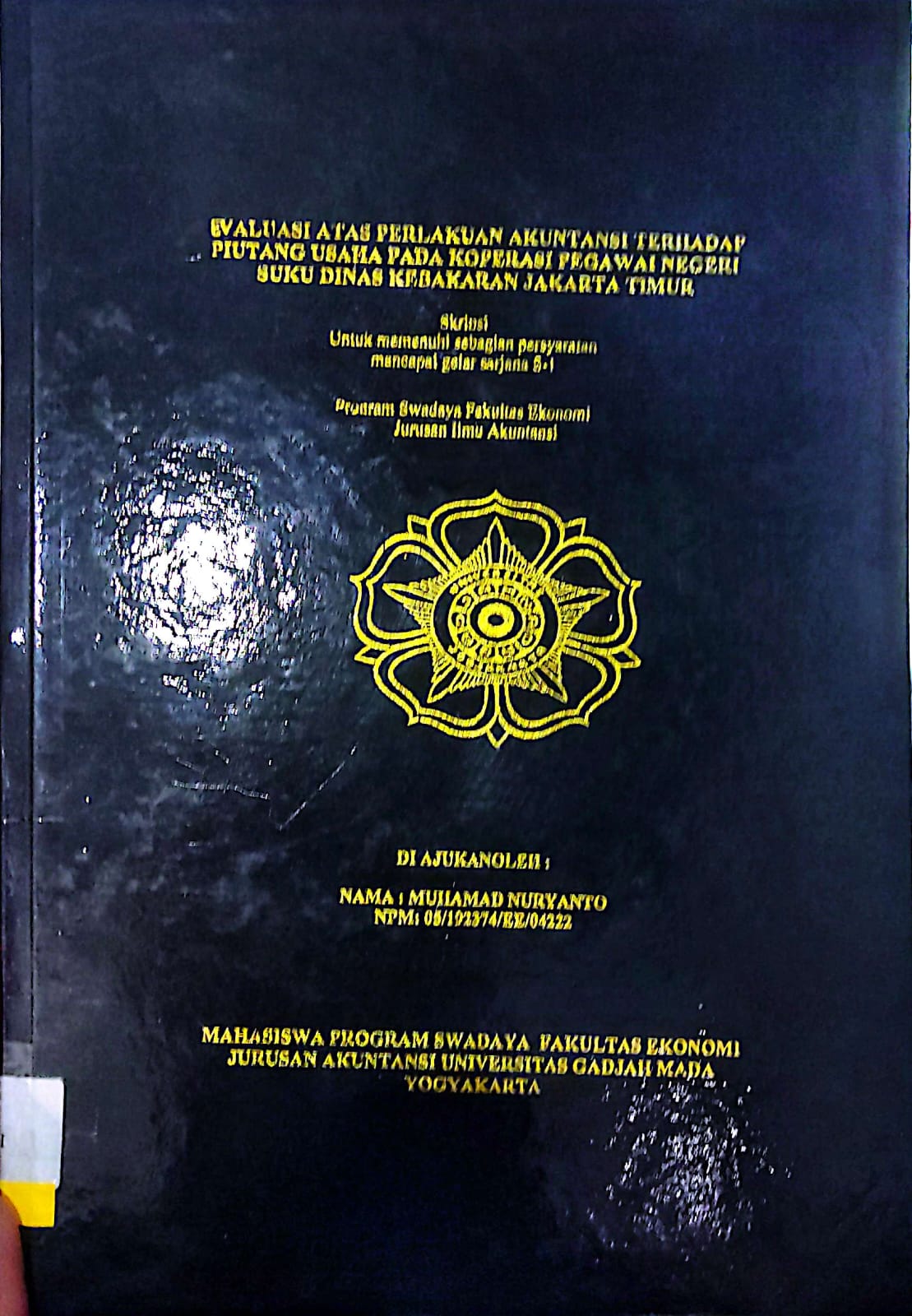 Evaluasi atas perlakuan akuntansi terhadap piutang usaha pada koperasi pegawai negeri suku dinas kebakaran jakarta timur