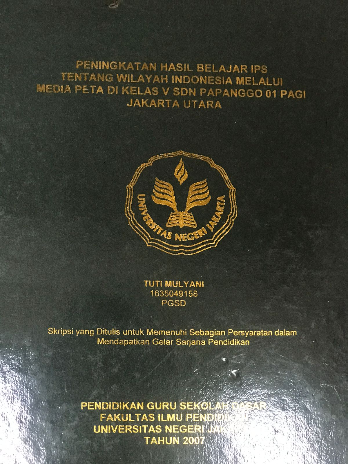 Peningkatan Hasil Belajar IPS tentang Wilayah Indonesia melalui Media Peta di kelas V SDN Papanggo 01 Pagi Jakarta Utara