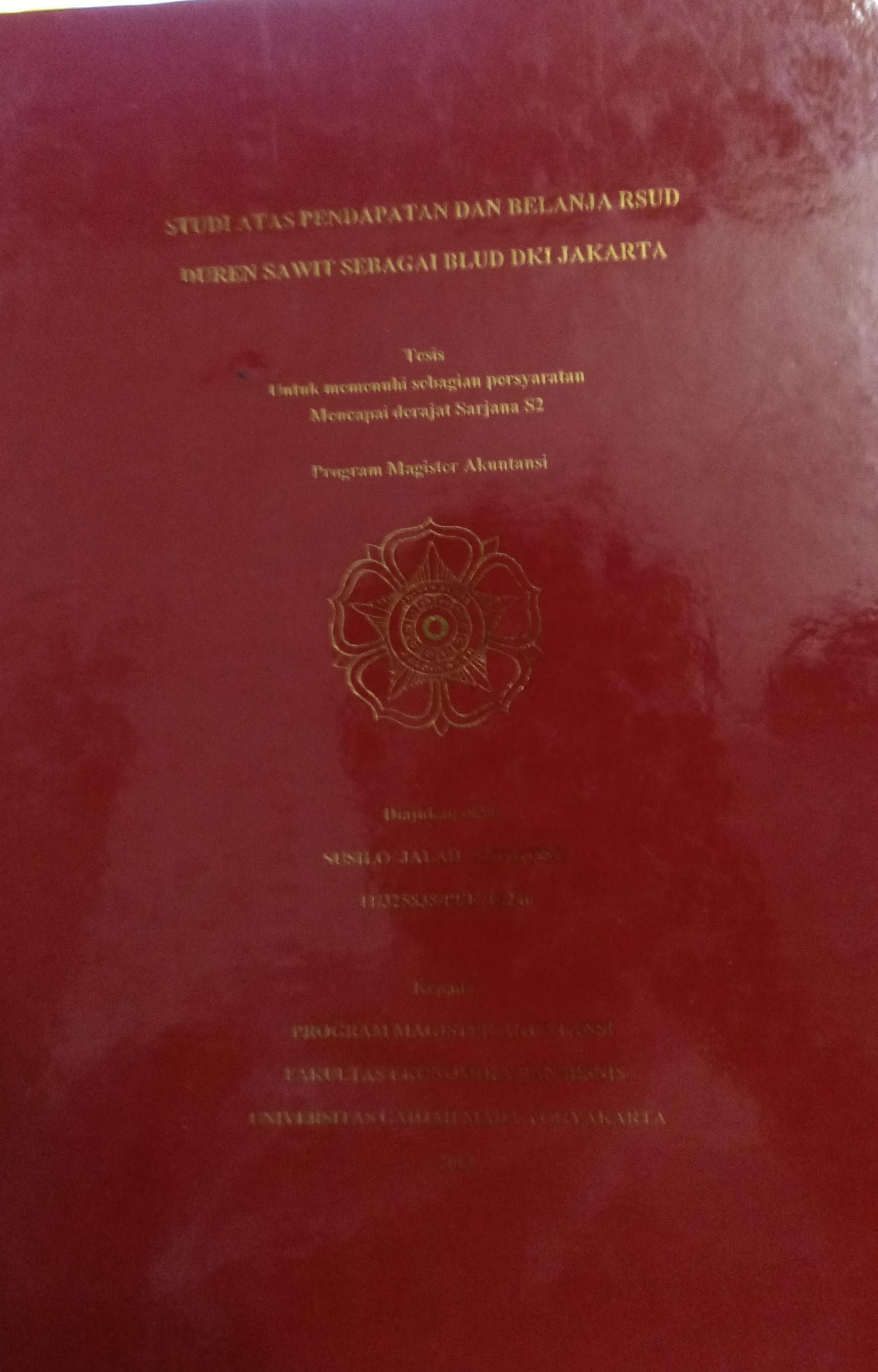 Studi Atas pendapatan dan belanja RSUD Duren sawit sebagai BLUD DKI Jakarta