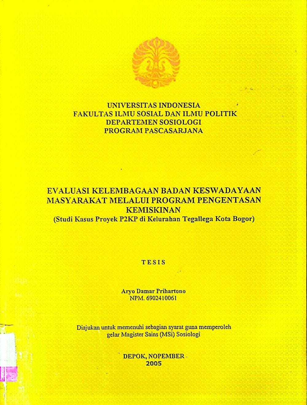 Evaluasi Kelembagaan badan keswadayaan masyarakat melalui program pengentasan kemiskinan
