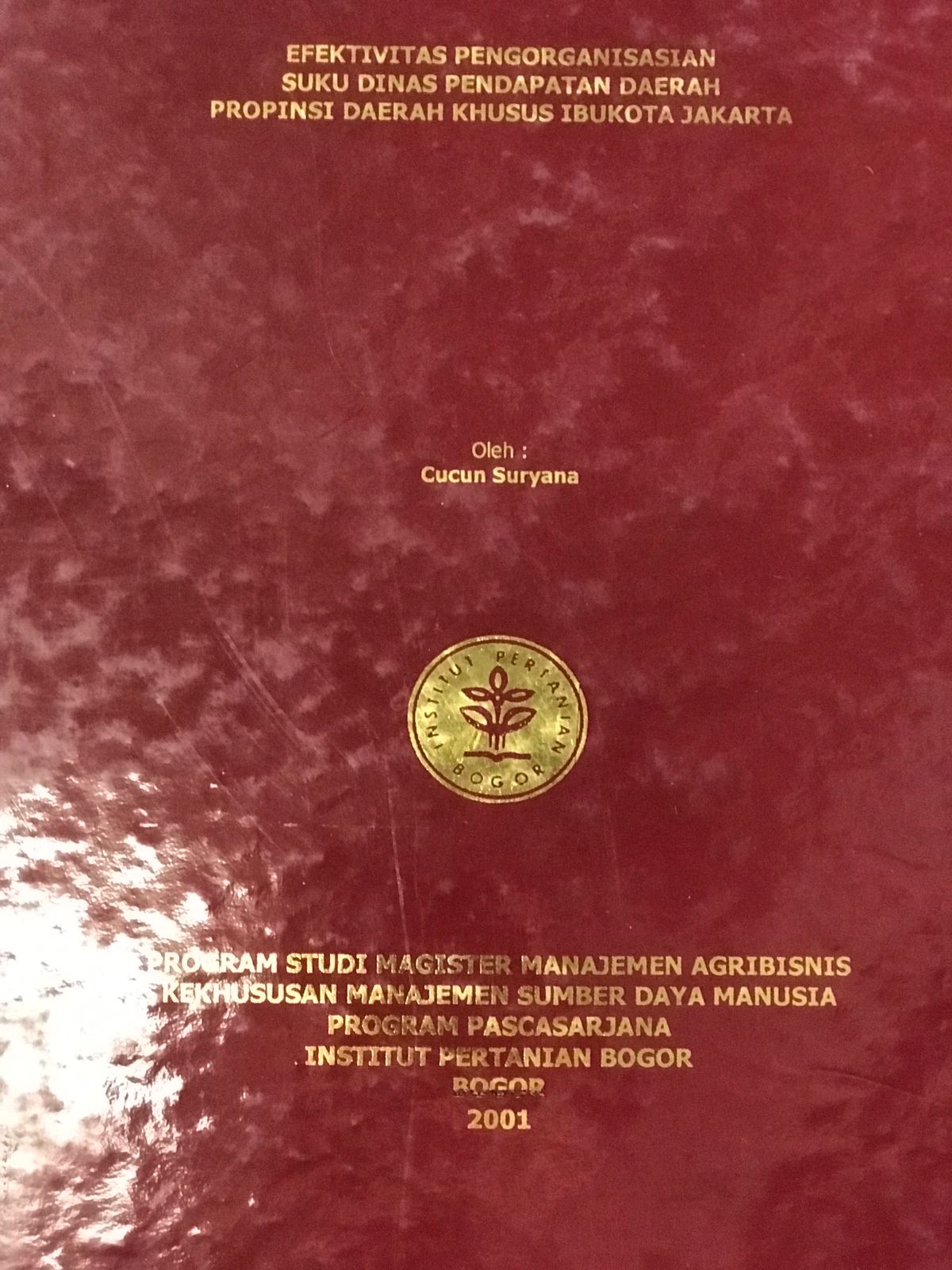 Efektivitas Pengorganisasian Suku Dinas Pendapatan Daerah Provinsi Daerah Khusus Ibukota Jakarta