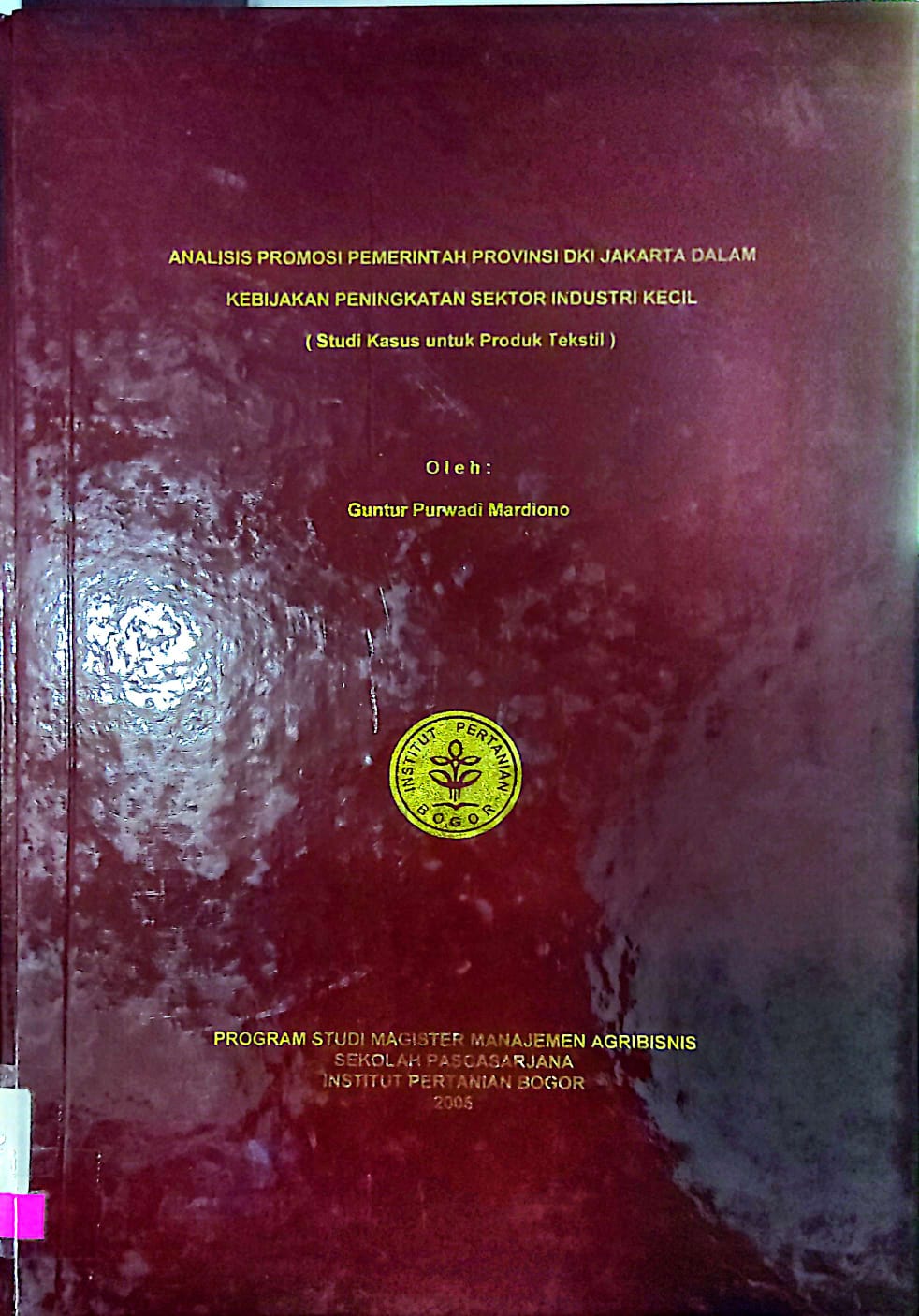 Analisis Promosi Pemerintah Provinsi DKI Jakarta dalam Kebijakan Peningkatan Sektor Industri Kecil (Studi Kasus Untuk Produk Tekstil)