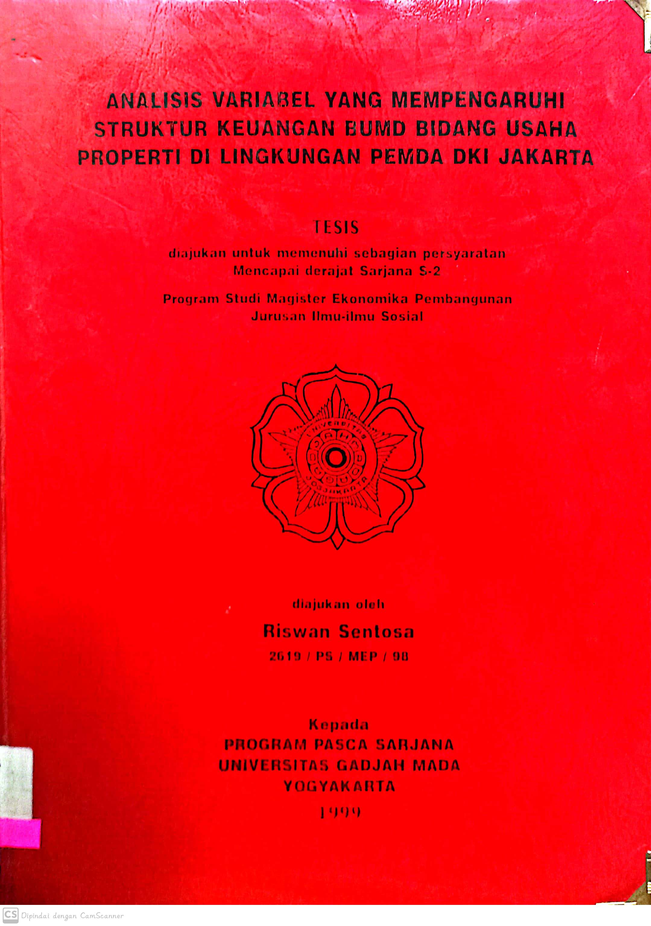 Analisa Variabel yang Mempengaruhi Struktur BUMD bidang Usaha Properti di Lingkungan Pemda DKI Jakarta