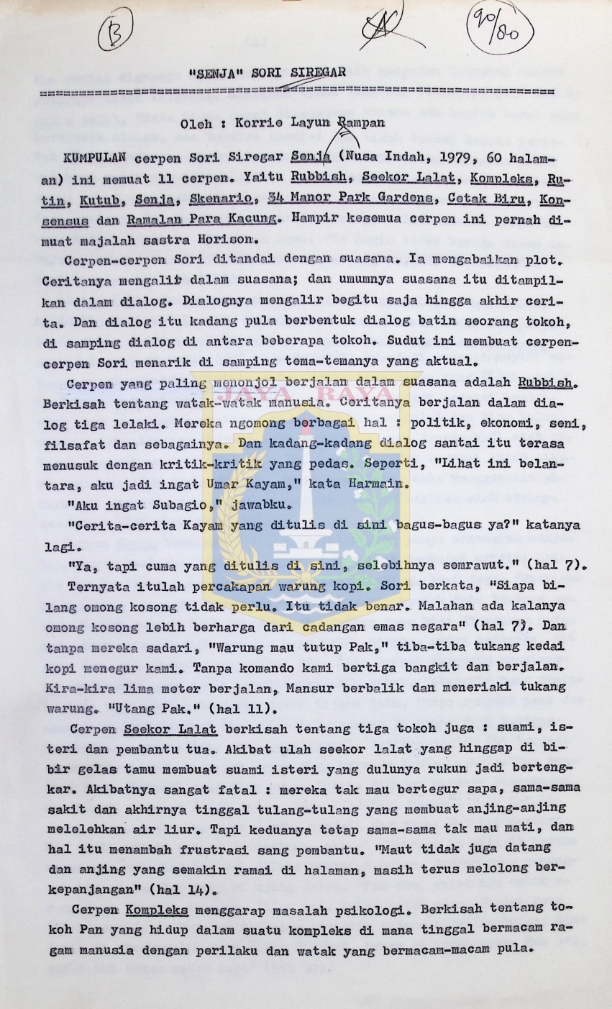 "Senja" Sori Siregar