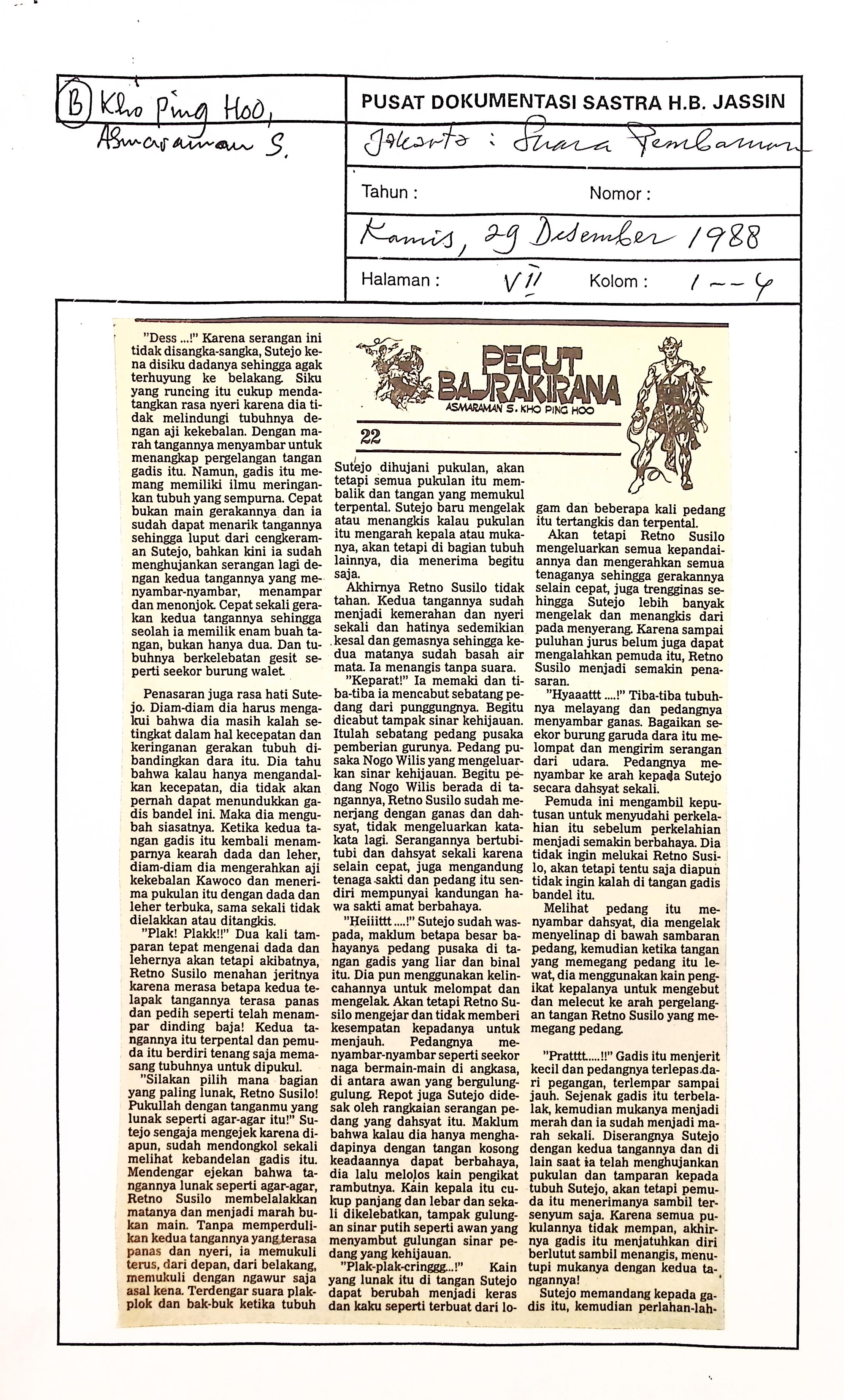 Cerbung, pecut bajrakirana bagian 22