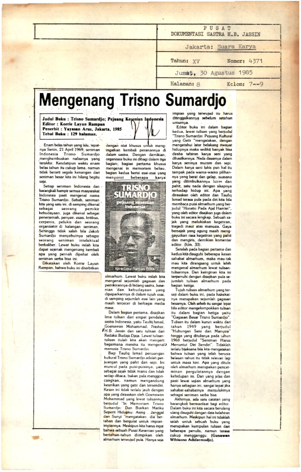 Mengenang Trisno Sumardjo