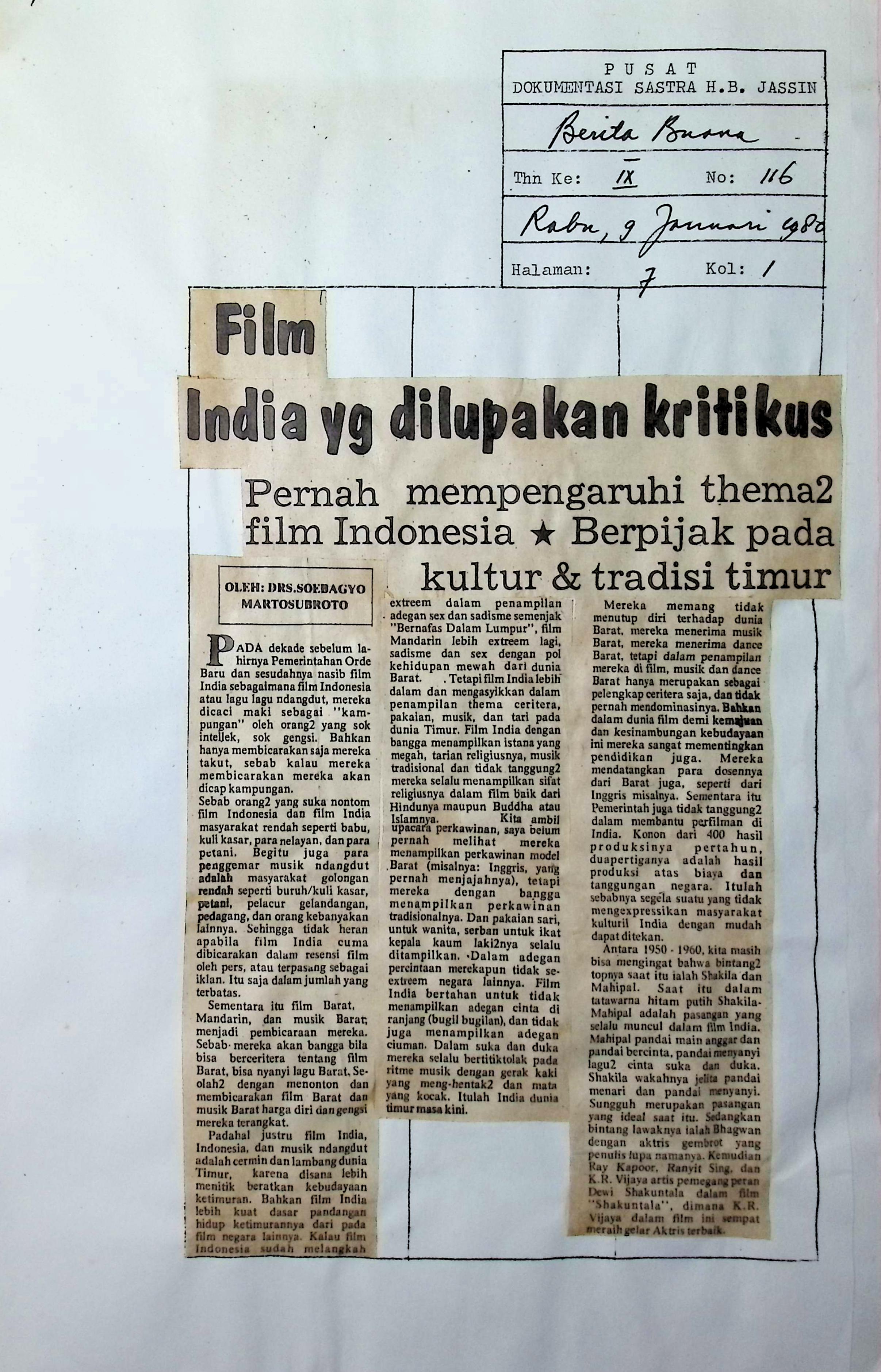 Film India yang dilupakan kritikus. bagian 1