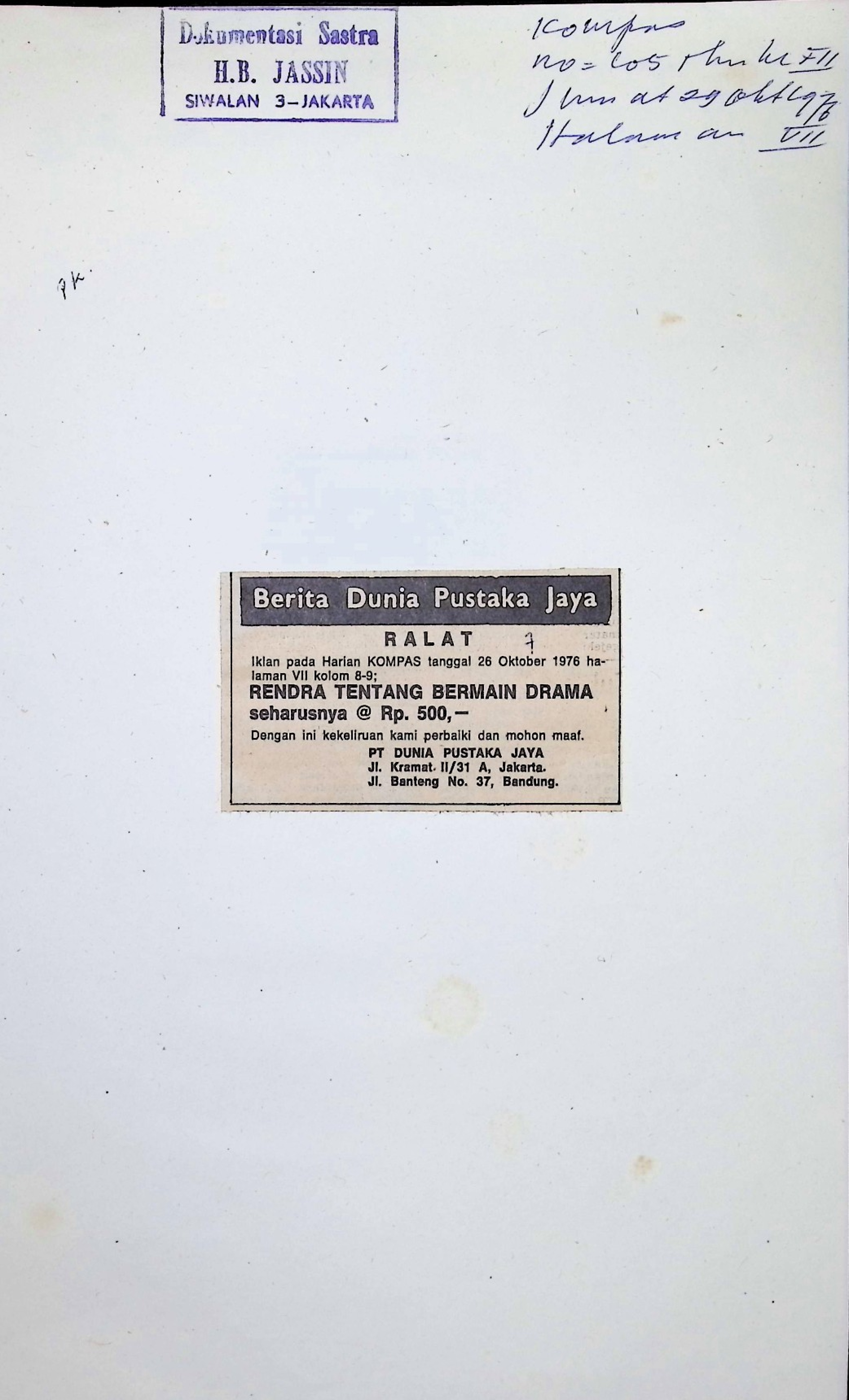 Berita dunia pustaka jaya