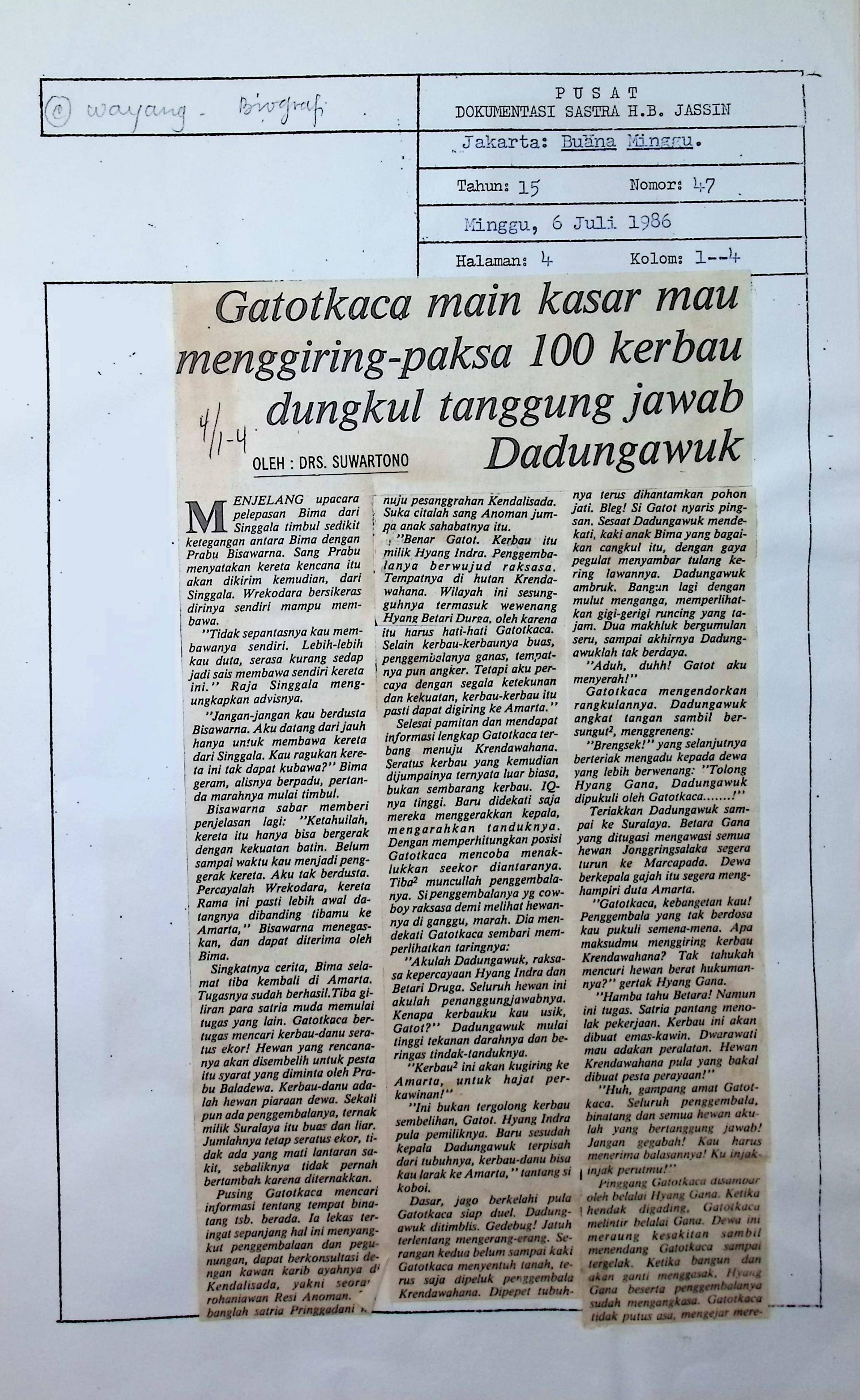 Gatotkaca main kasar mau menggiring paksa 100 kerbau dungkul tanggung jawab Dadungawuk