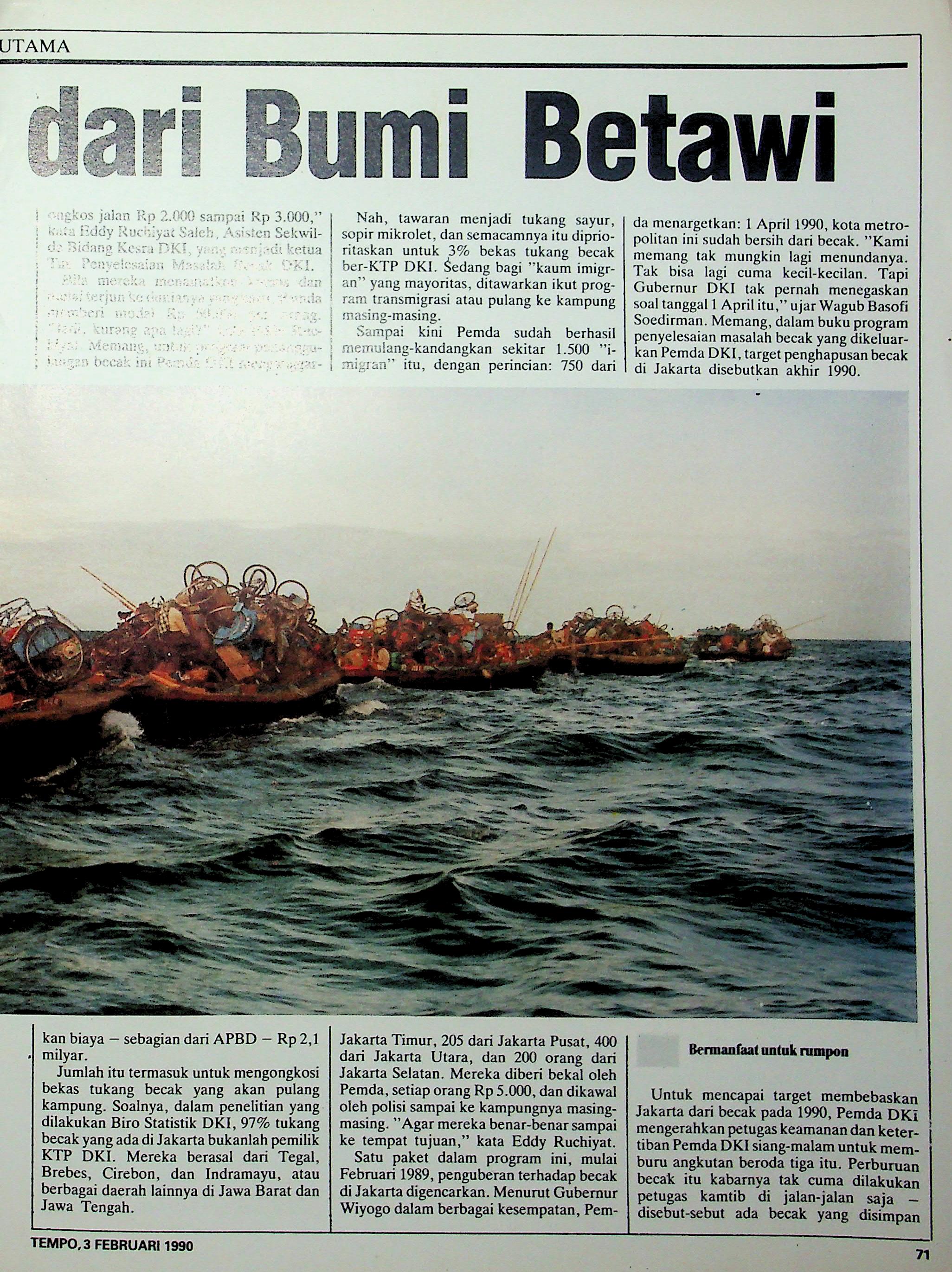 Kumpulan karya sastra dalam Majalah Tempo 3 Februari 1990