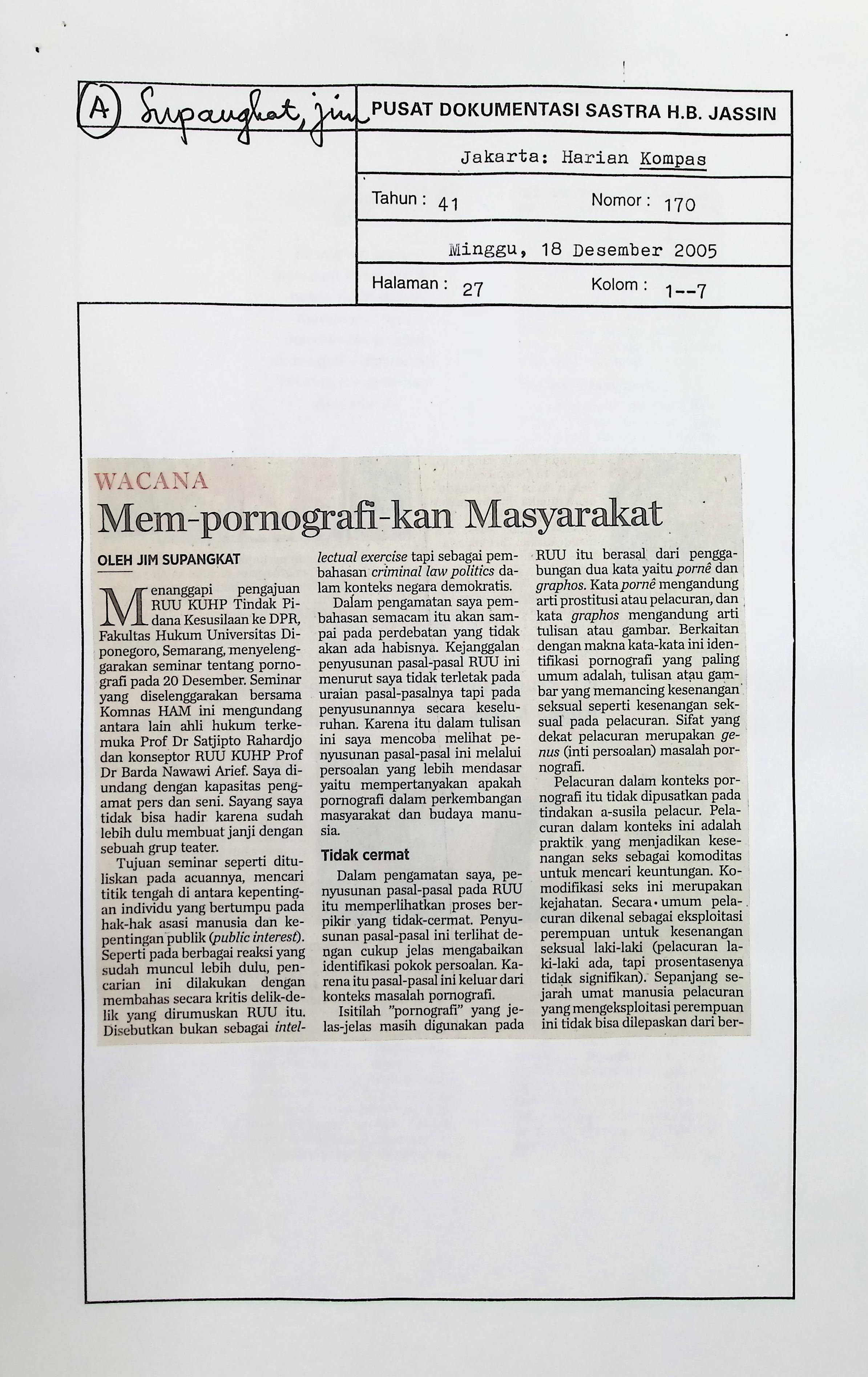 Wacana, Mem-pornografikan-kan masyarakat