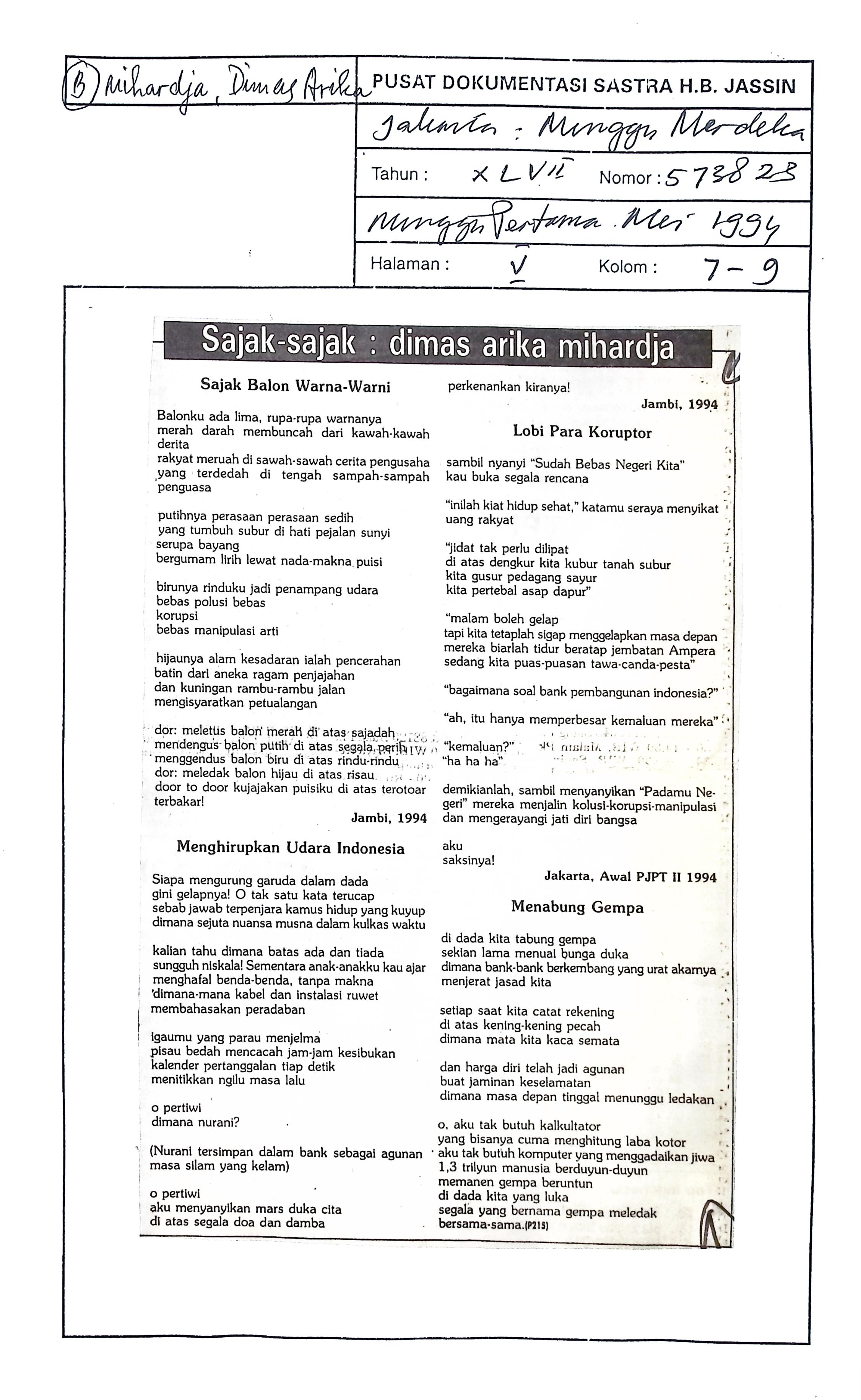 Sajak balon warna warni