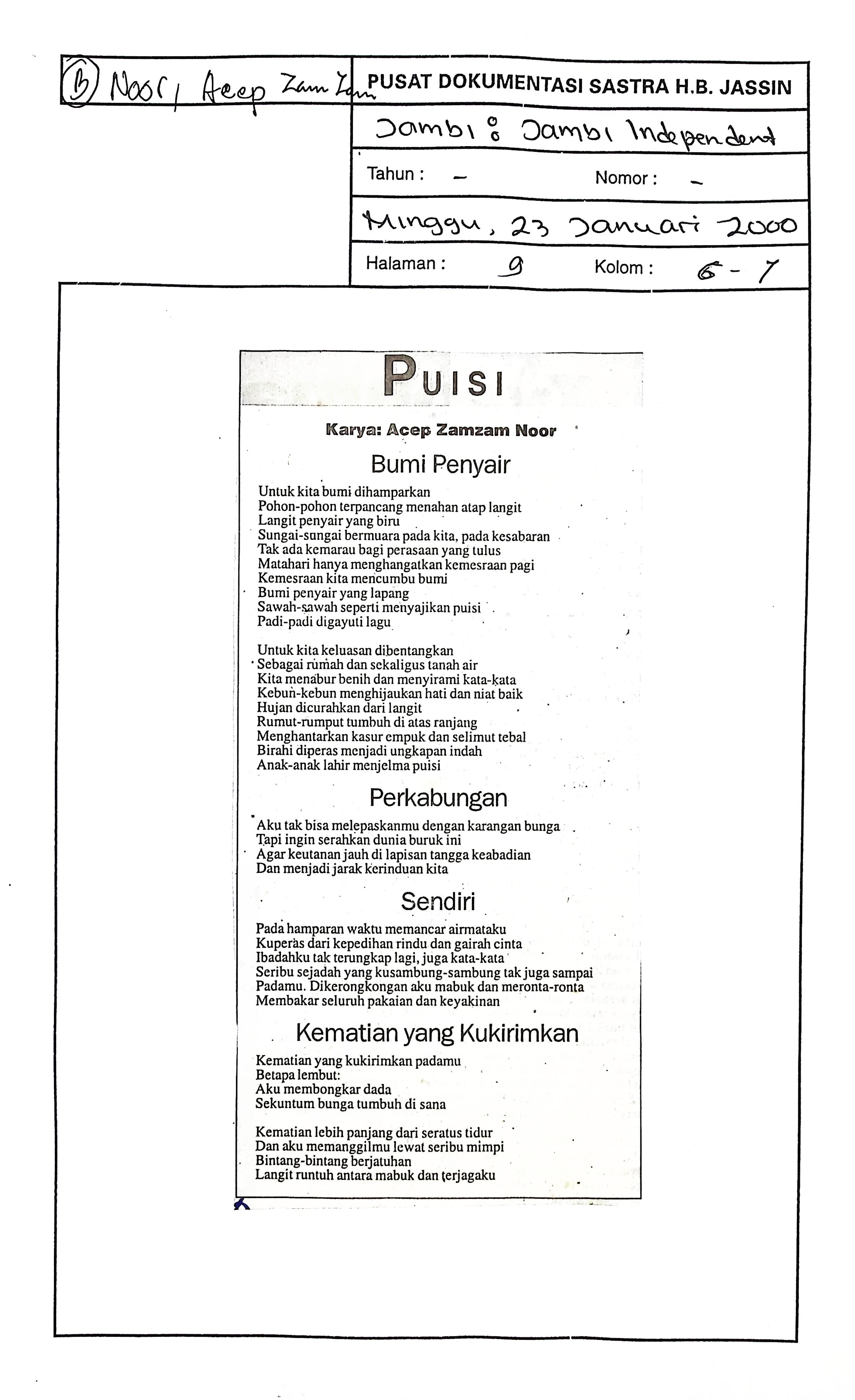 Puisi bumi penyair