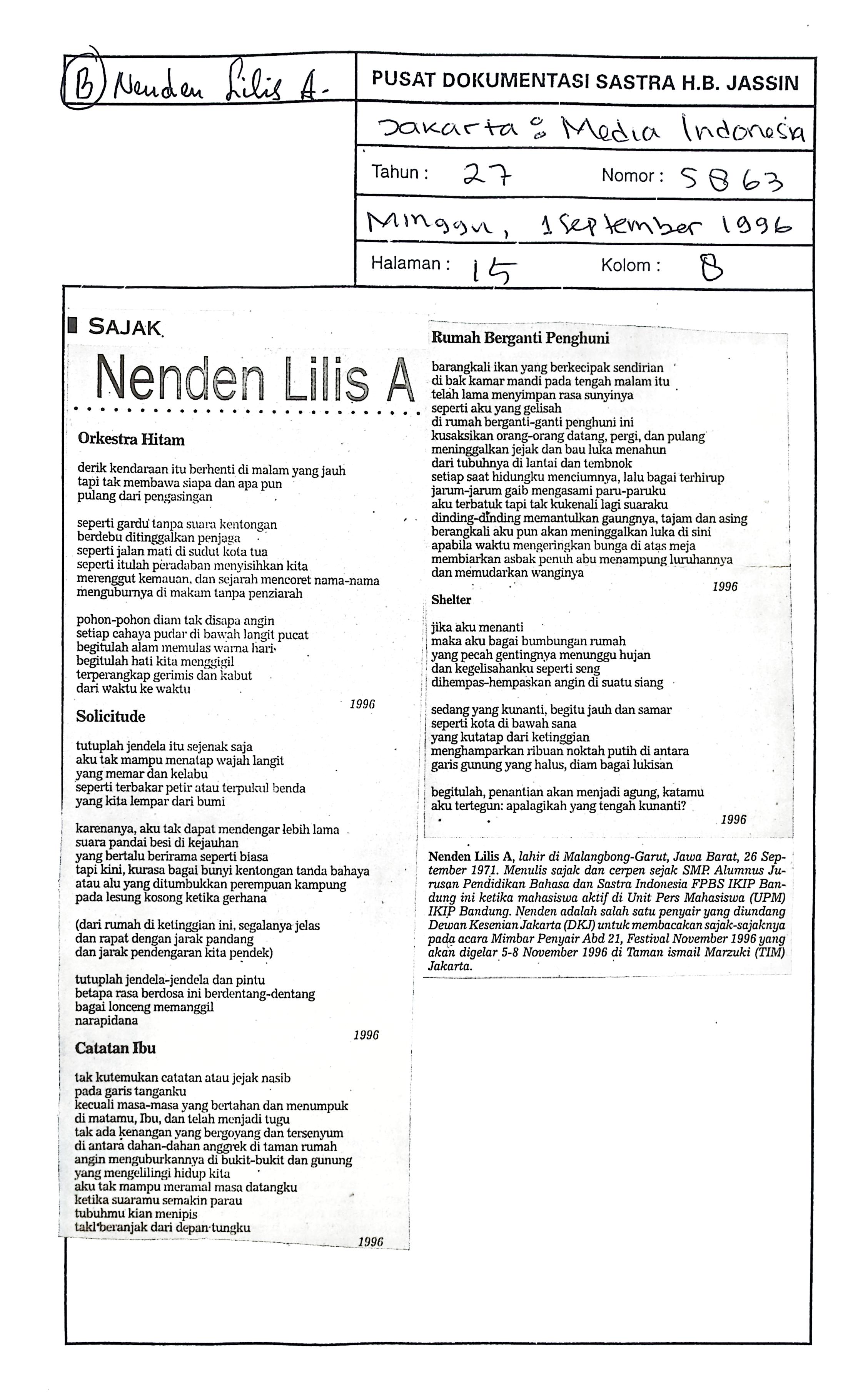 Sajak orkestra hitam