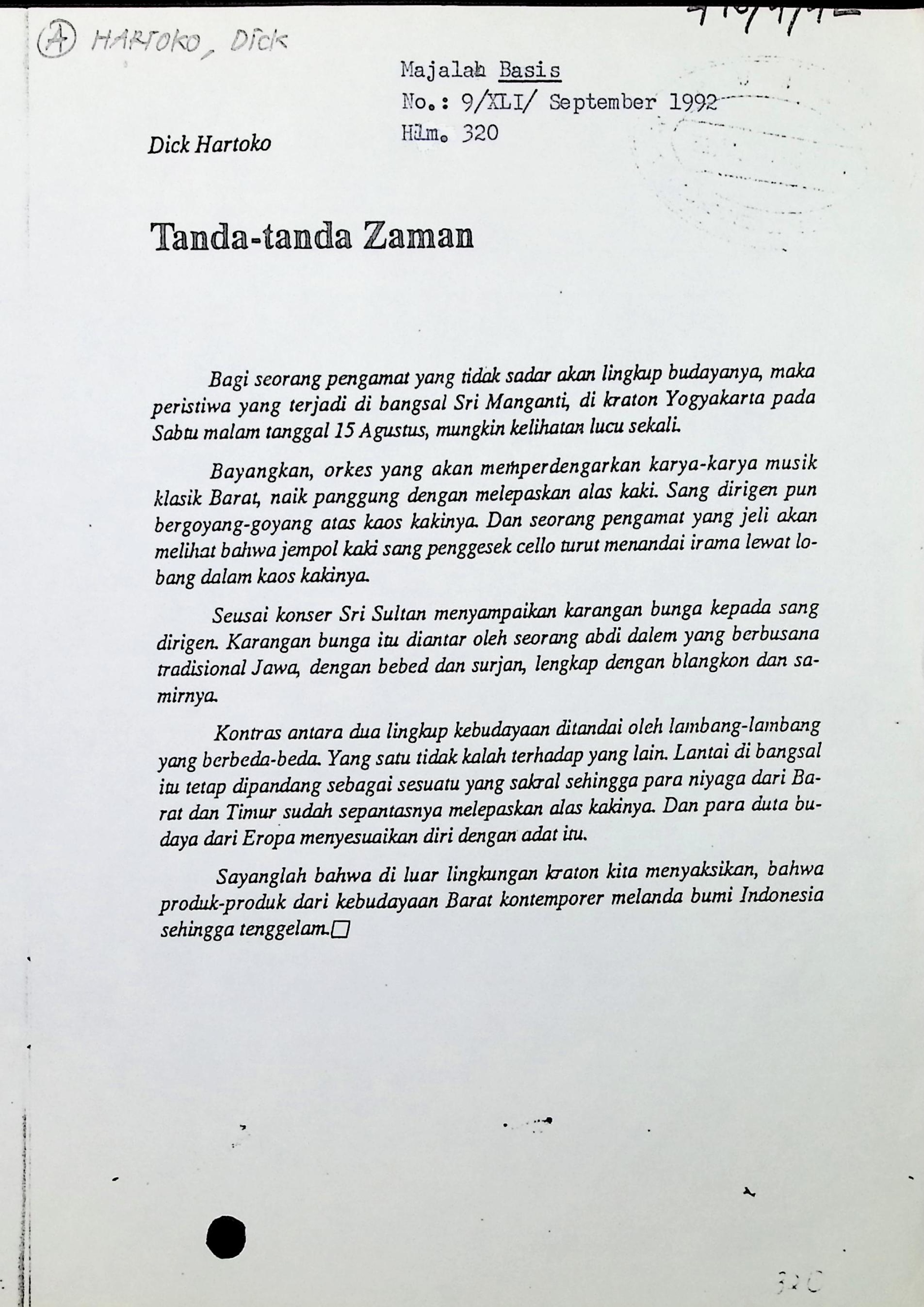 Tanda-tanda zaman (September 1992)