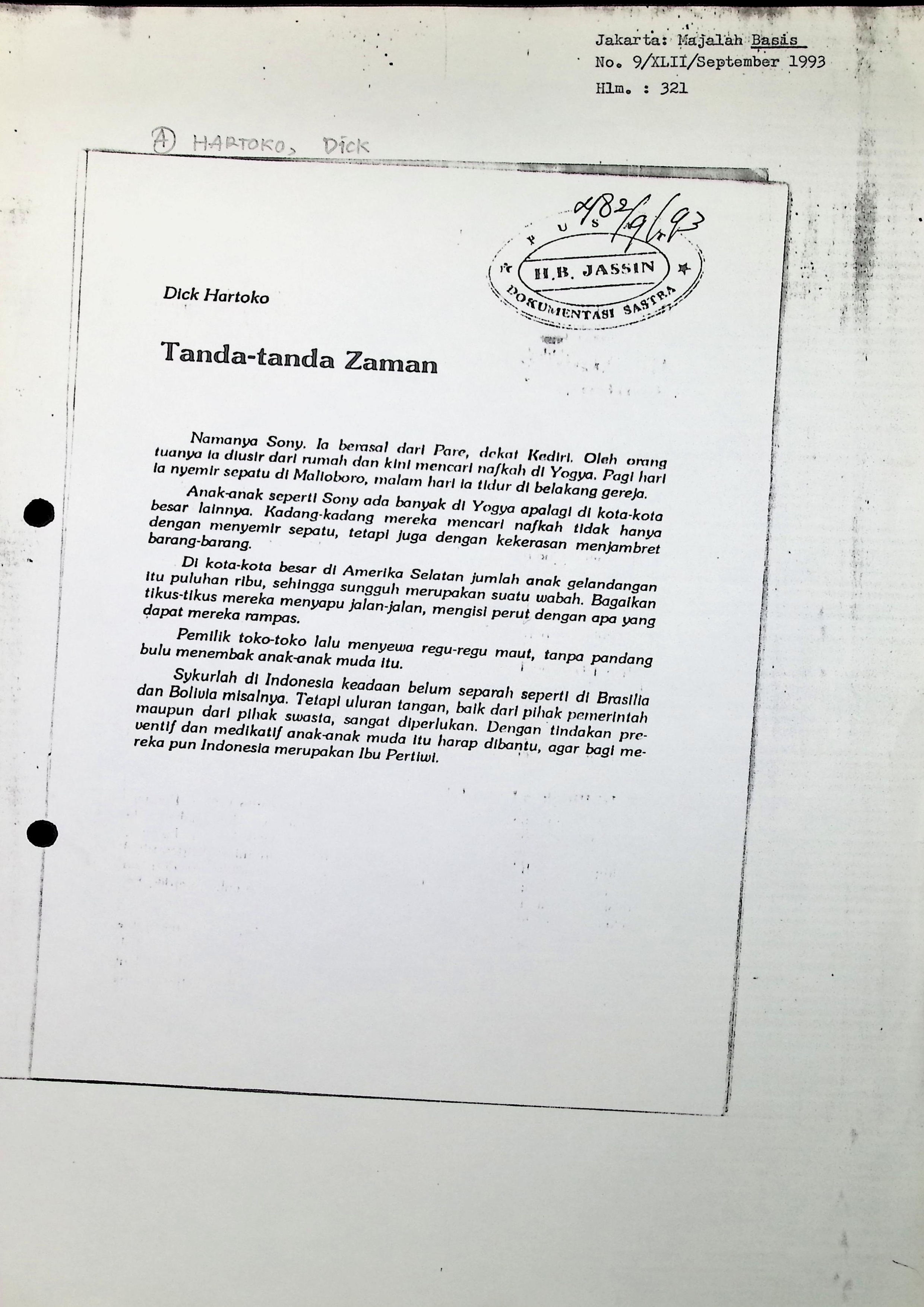 Tanda-tanda zaman (September 1993)