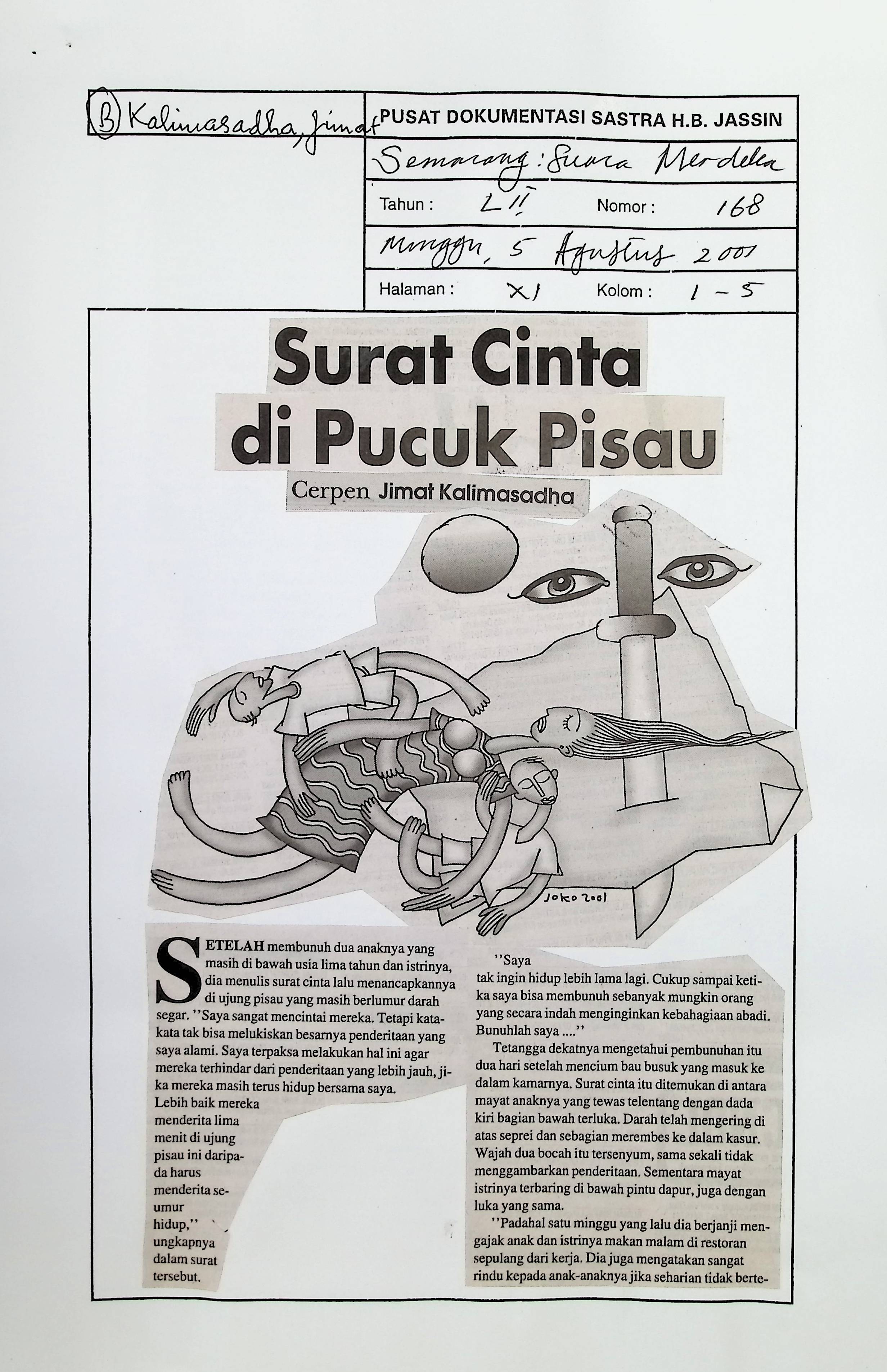 Cerpen: surat cinta di pucuk pisau