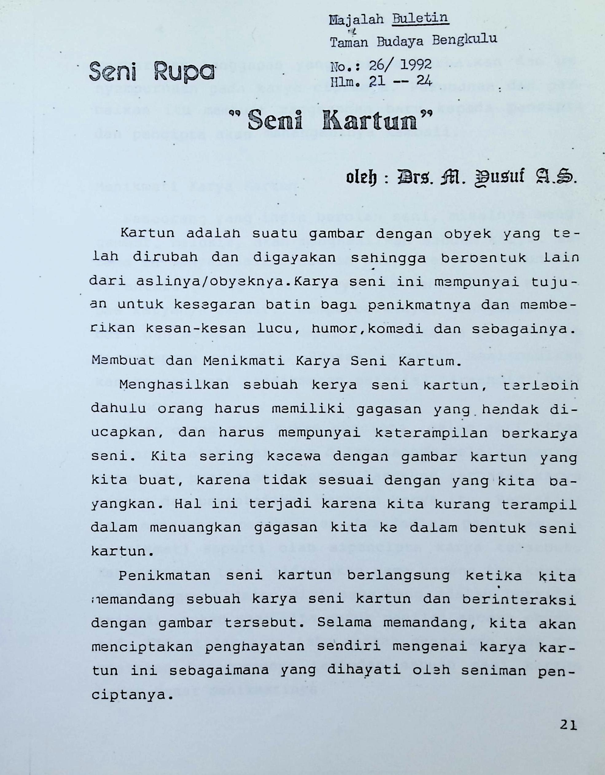 Seni rupa. Seni Kartun