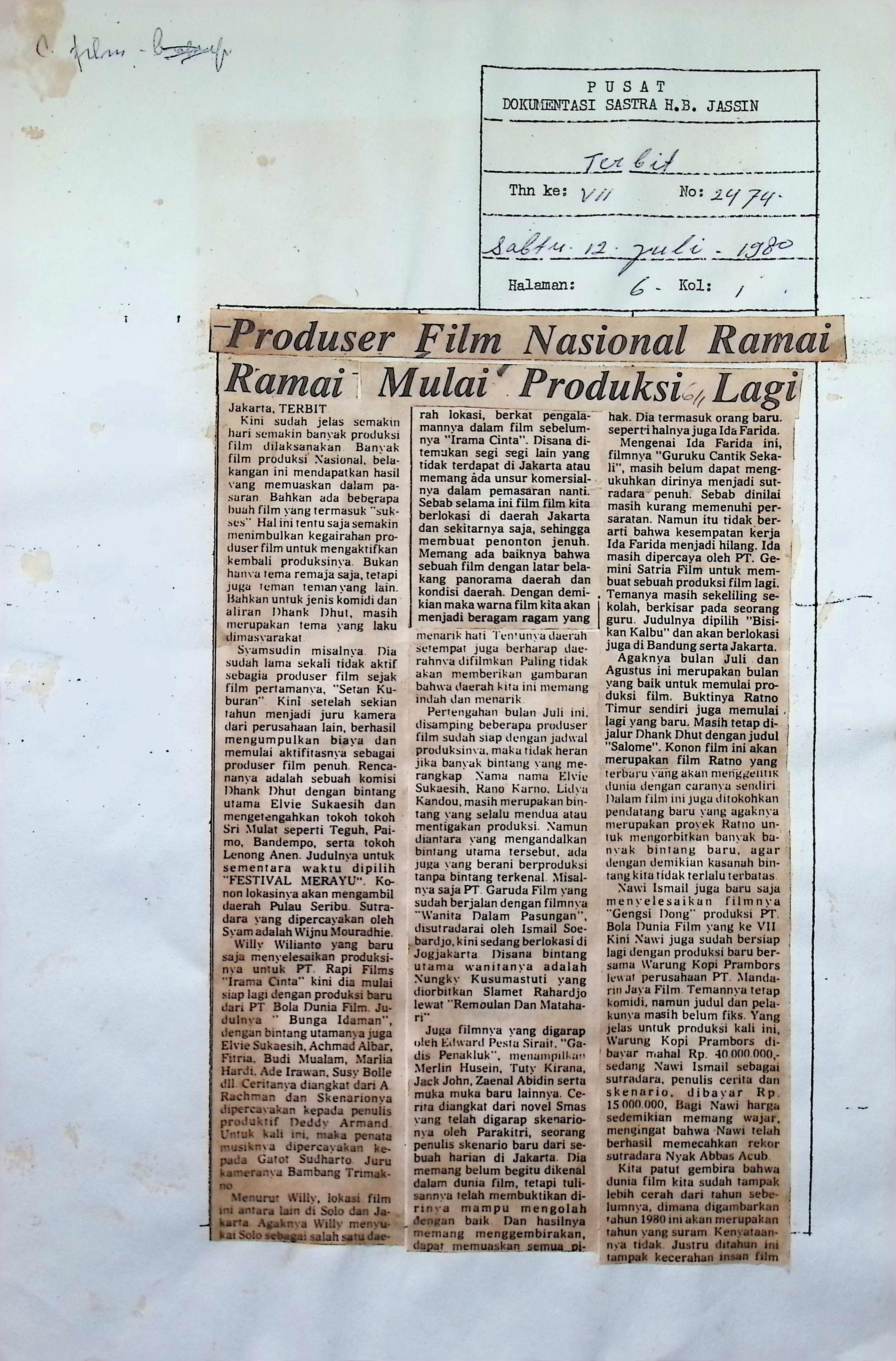 Produser film nasional ramai-ramai mulai produksi lagi