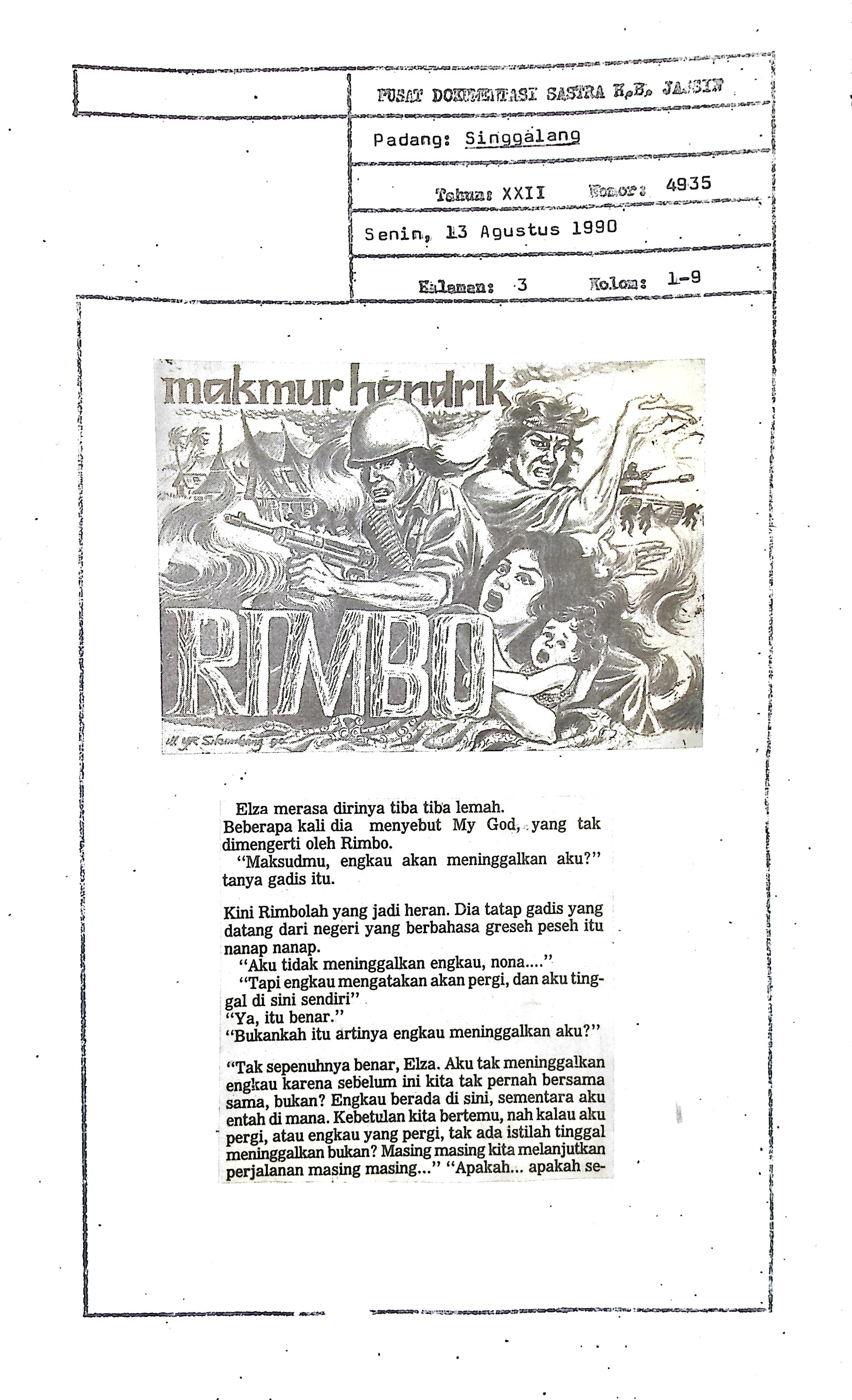 Cerbung Rimbo No. 150