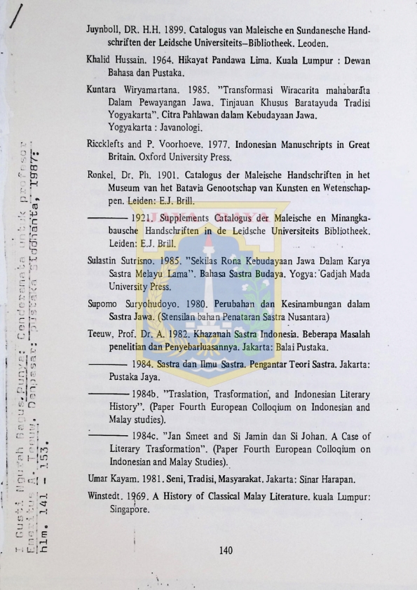 Pemberontakan kaum agama dalam abad XVIII seperti yang diungkap-kan oleh Syair Perang Kaliwungu