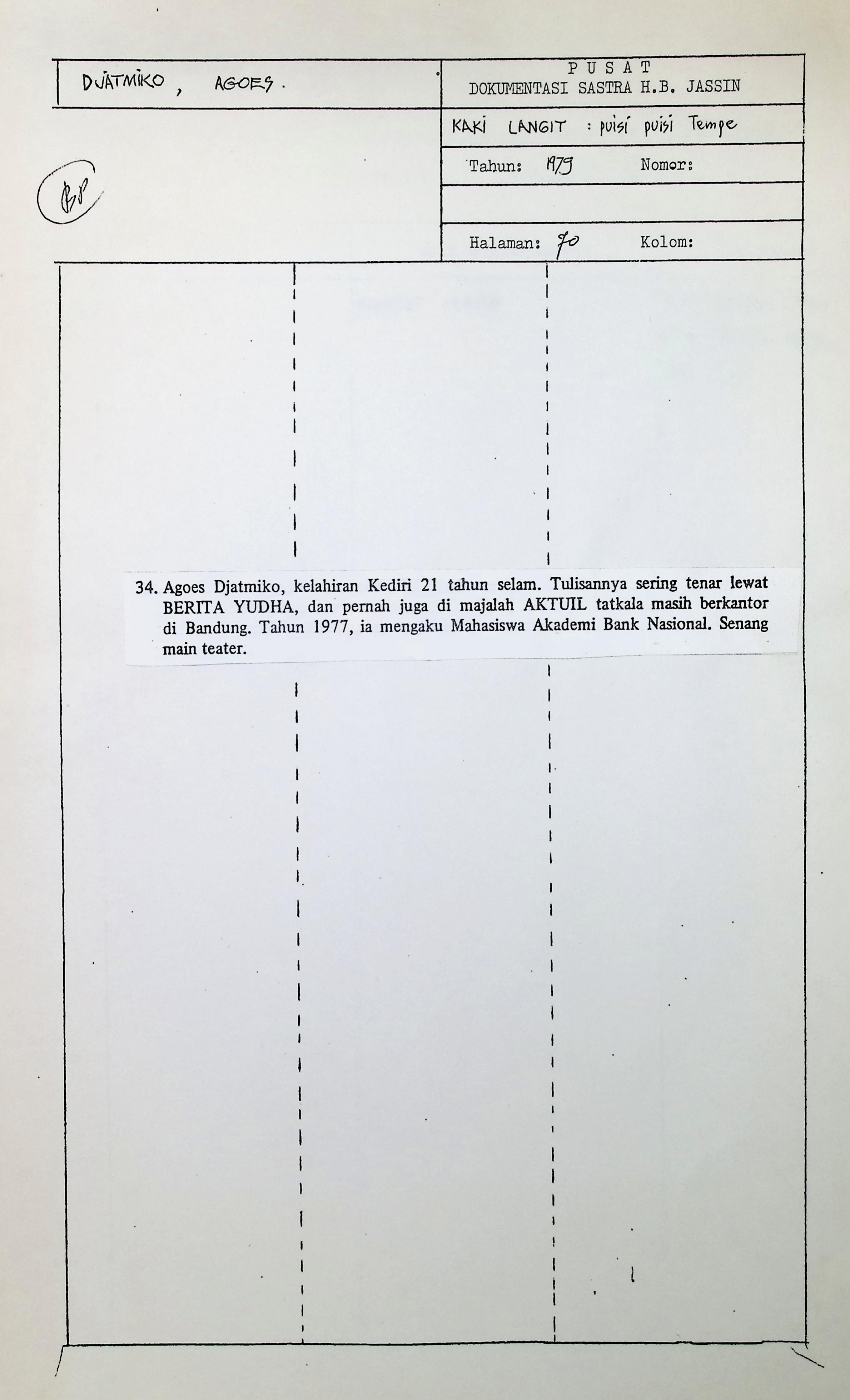 Kaki langit :  puisi-puisi tempe