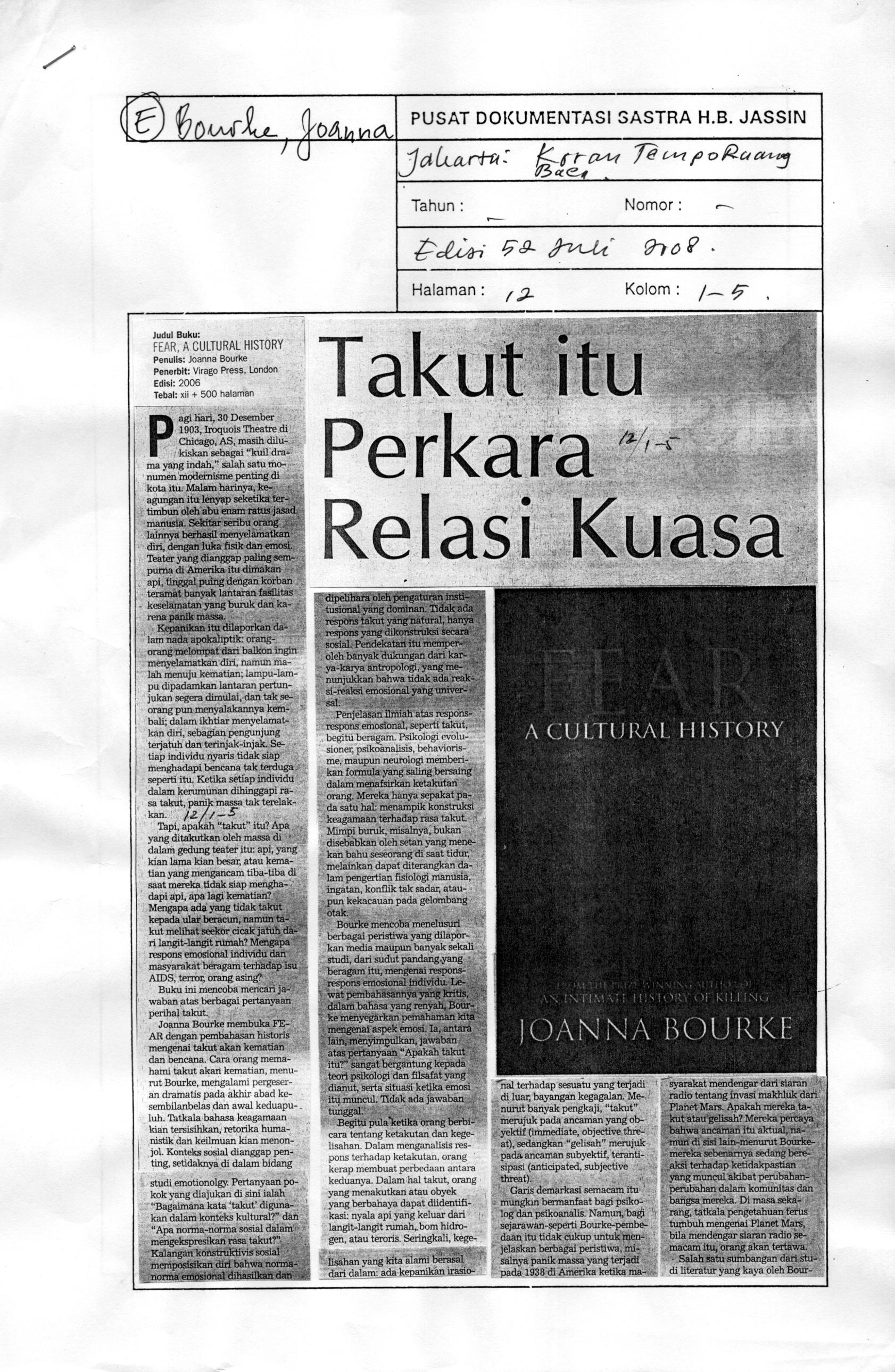 Takut itu perkara relasi kuasa