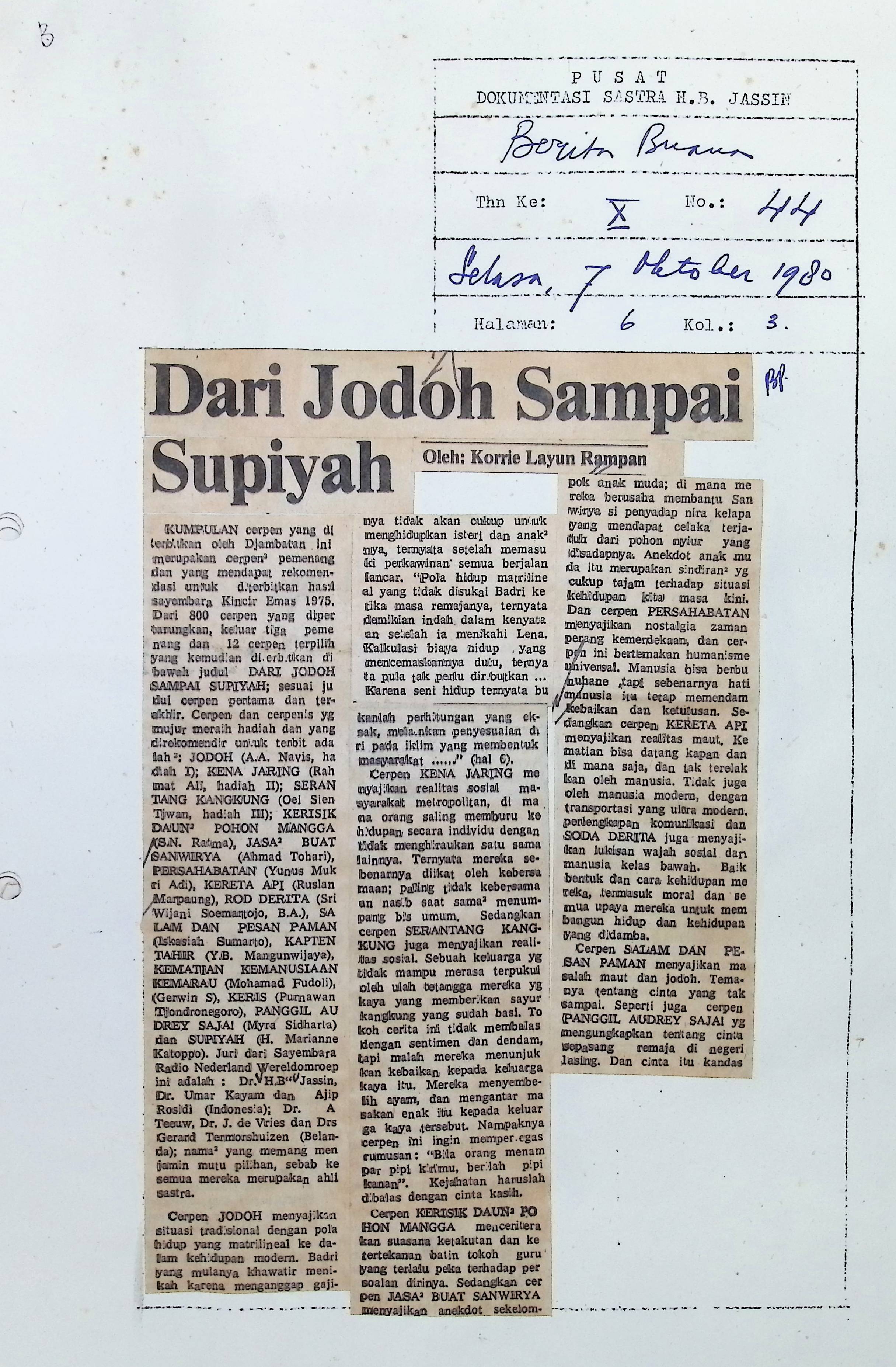 Dari Jodoh sampai Supiyah