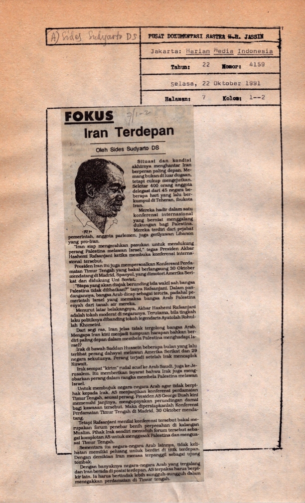 Iran terdepan / Sides Sudyarto DS
