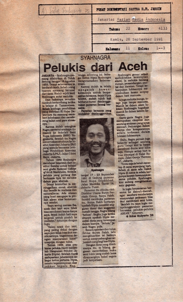 Syahnagra pelukis dari Aceh