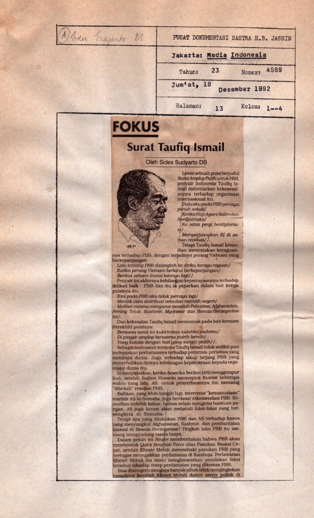 Surat Taufiq Ismail