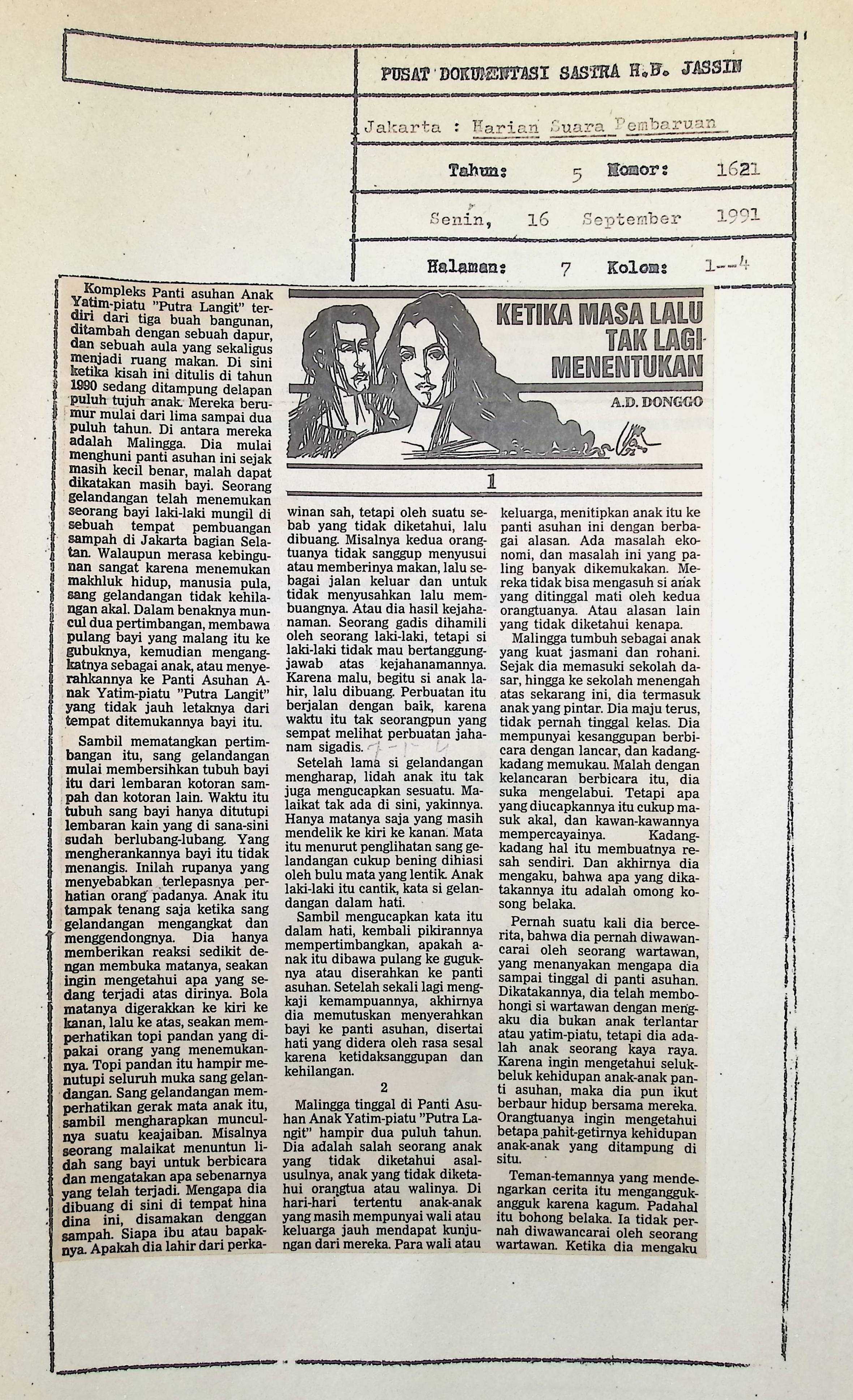 Ketika masa lalu tak lagi menentukan. bagian 1