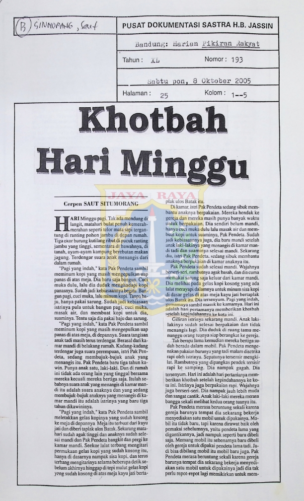 Khotbah hari minggu