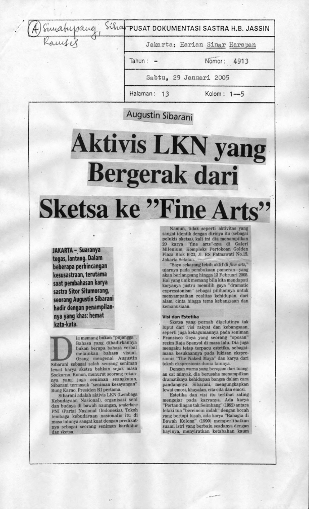 Aktivis LKN yang bergerak dari sketsa ke "Fine Arts"