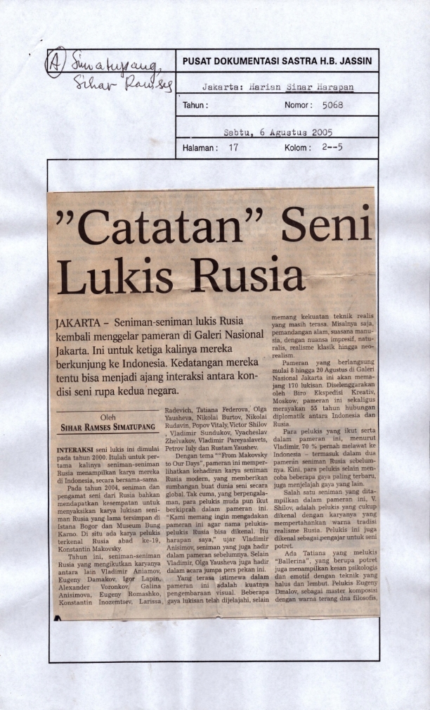 "Catatan" seni lukis Rusia