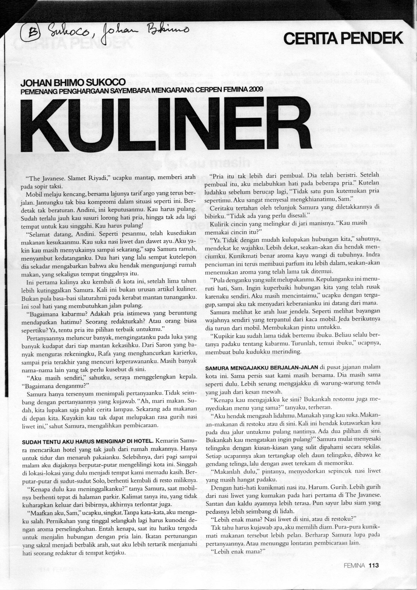 Cerpen: kuliner