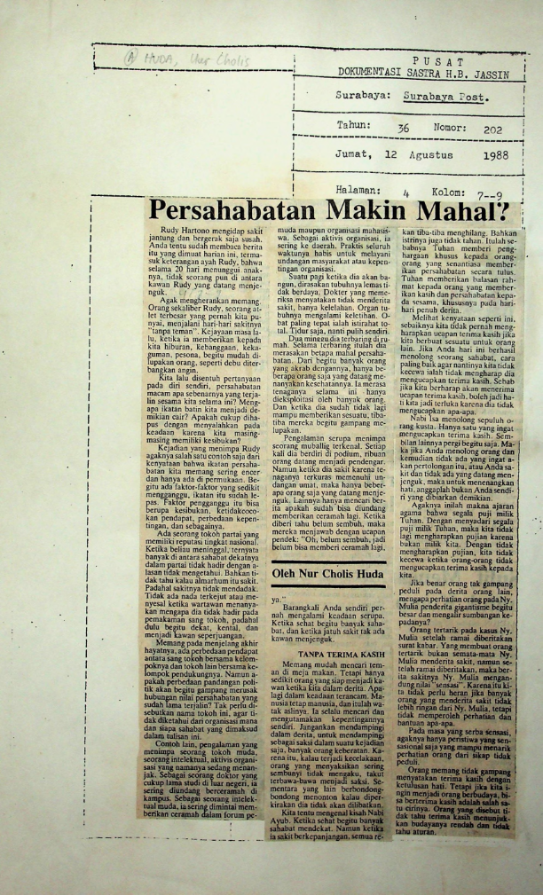 Persahabatan makin mahal