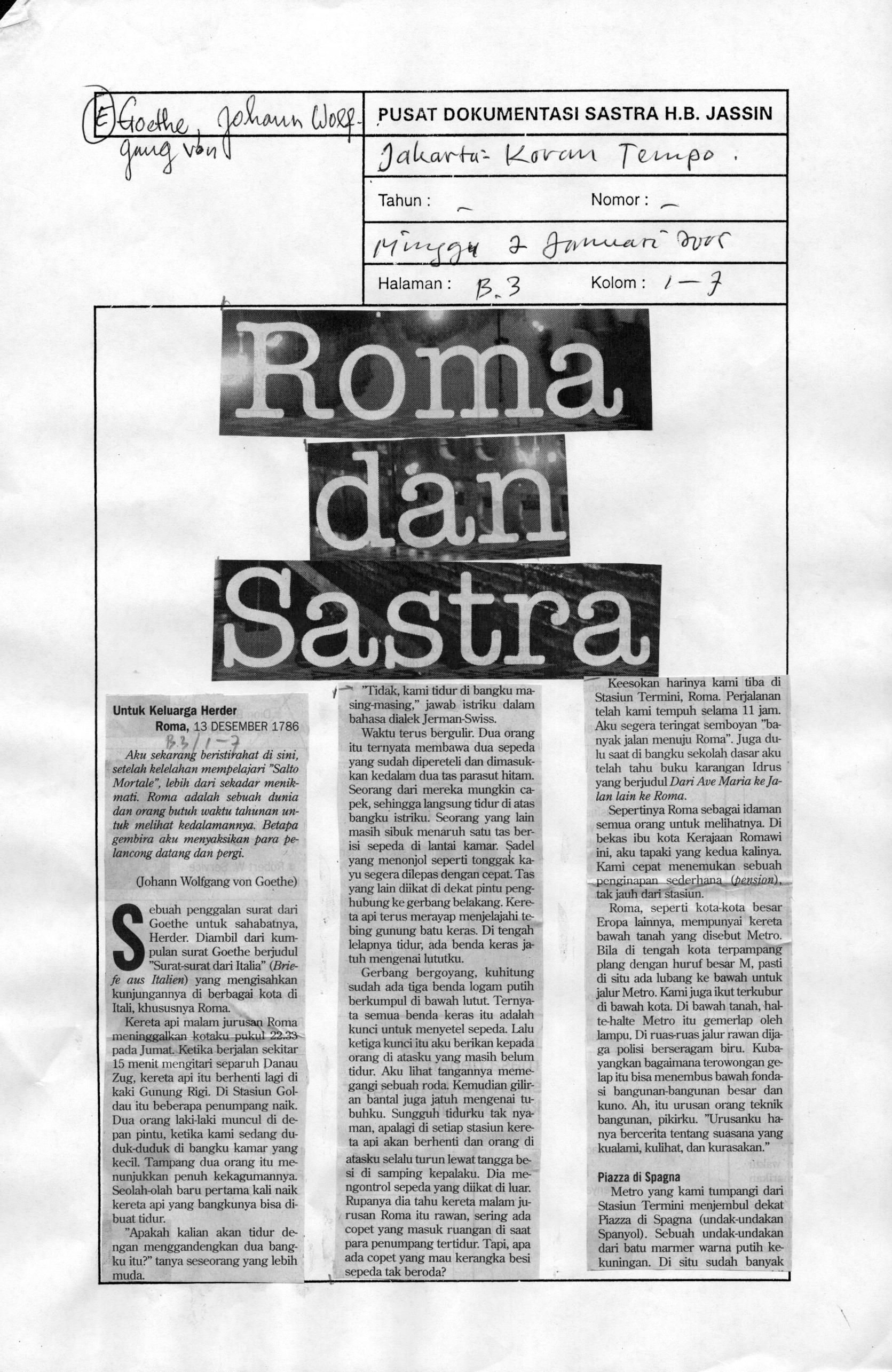 Roma dan sastra