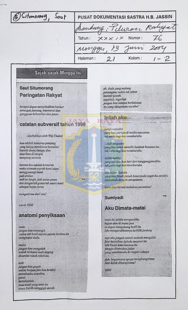 Sajak-sajak minggu ini