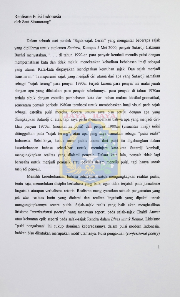 Realisme puisi Indonesia
