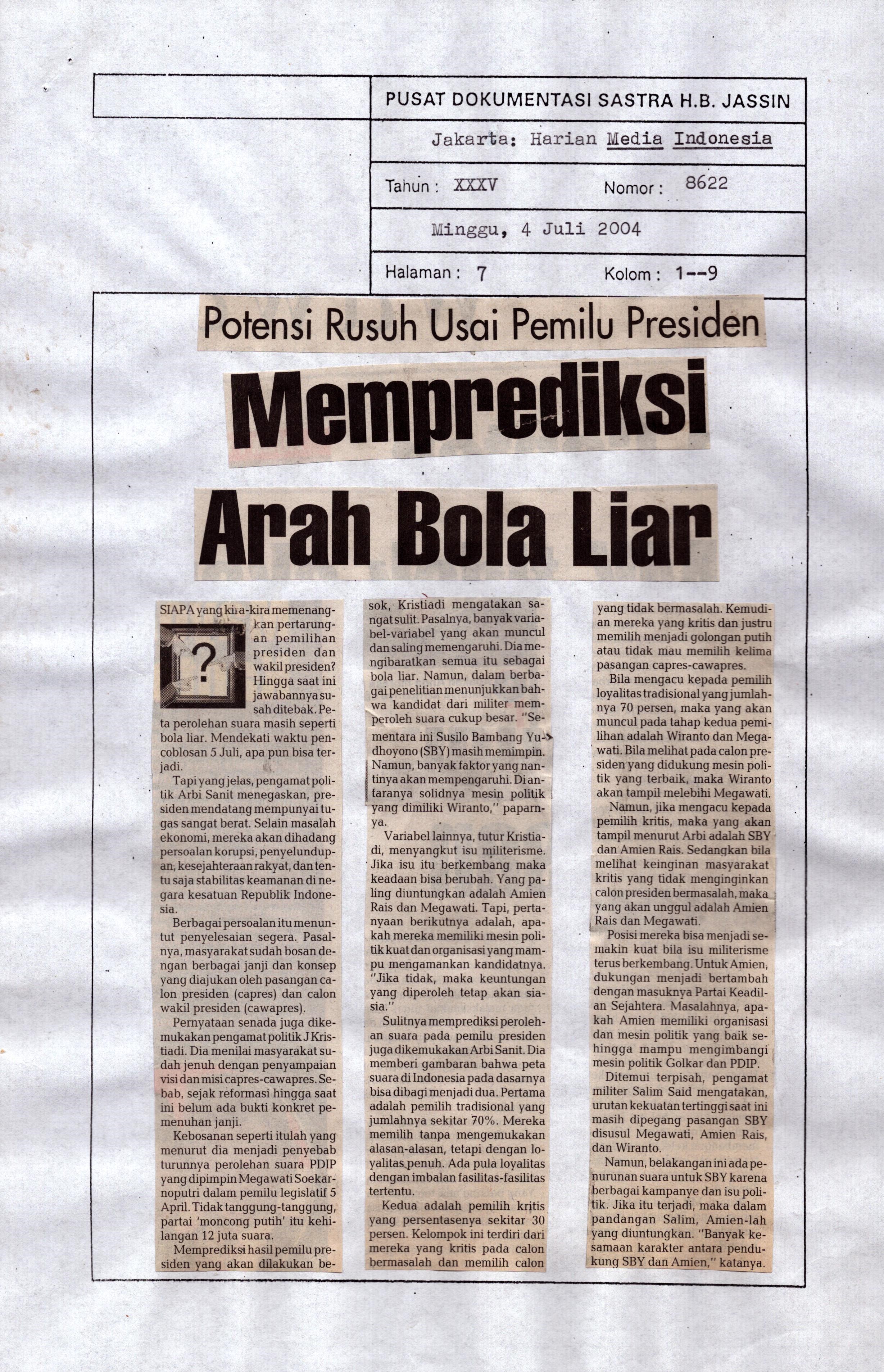 Memprediksi arah bola liar
