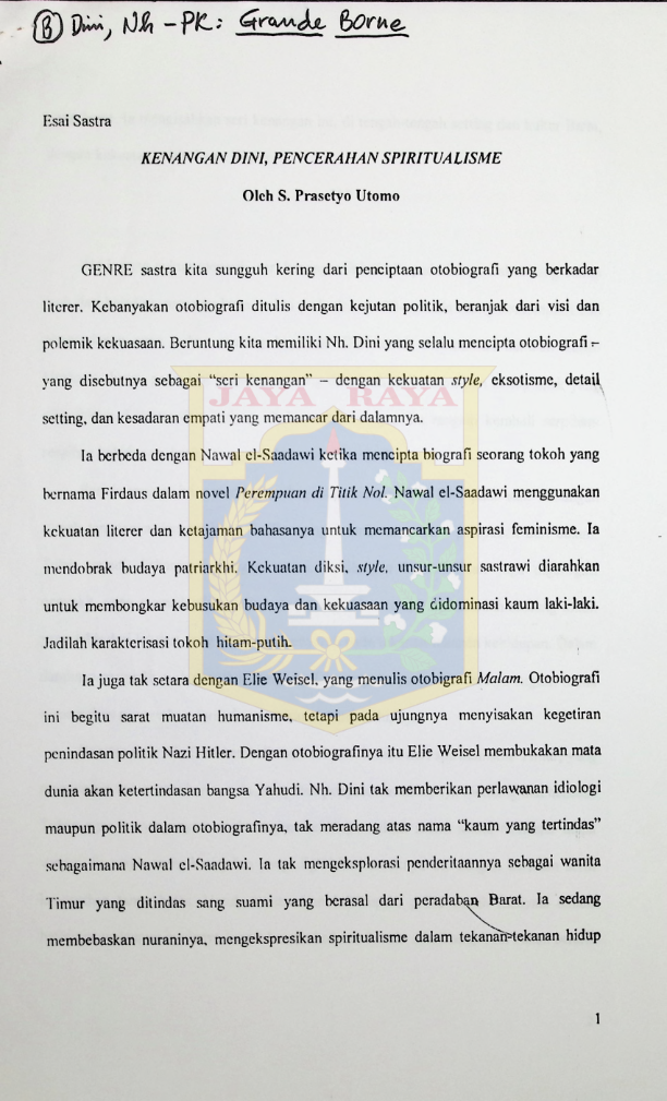 Kenangan Dini, pencerahan spiritualisme
