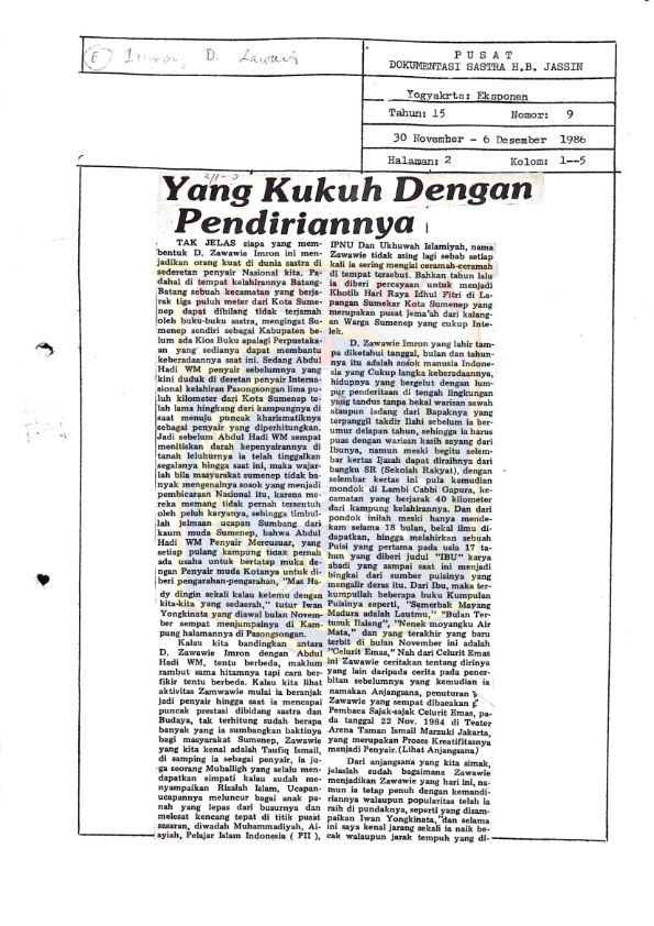 Yang kukuh dengan pendiriannya