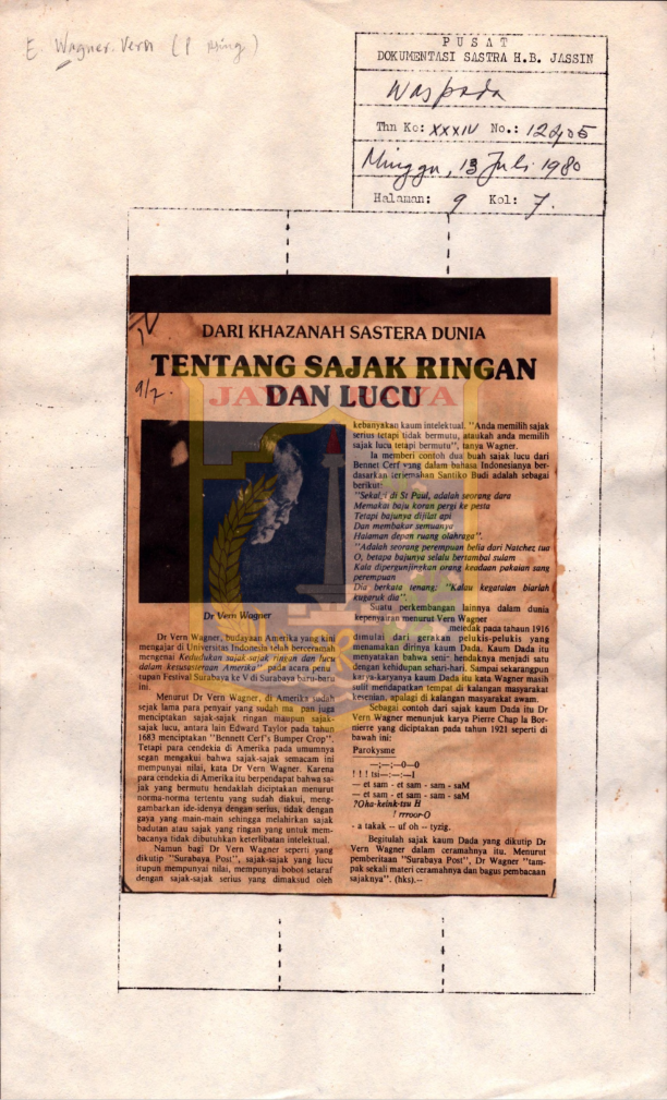 Tentang sajak ringan dan lucu