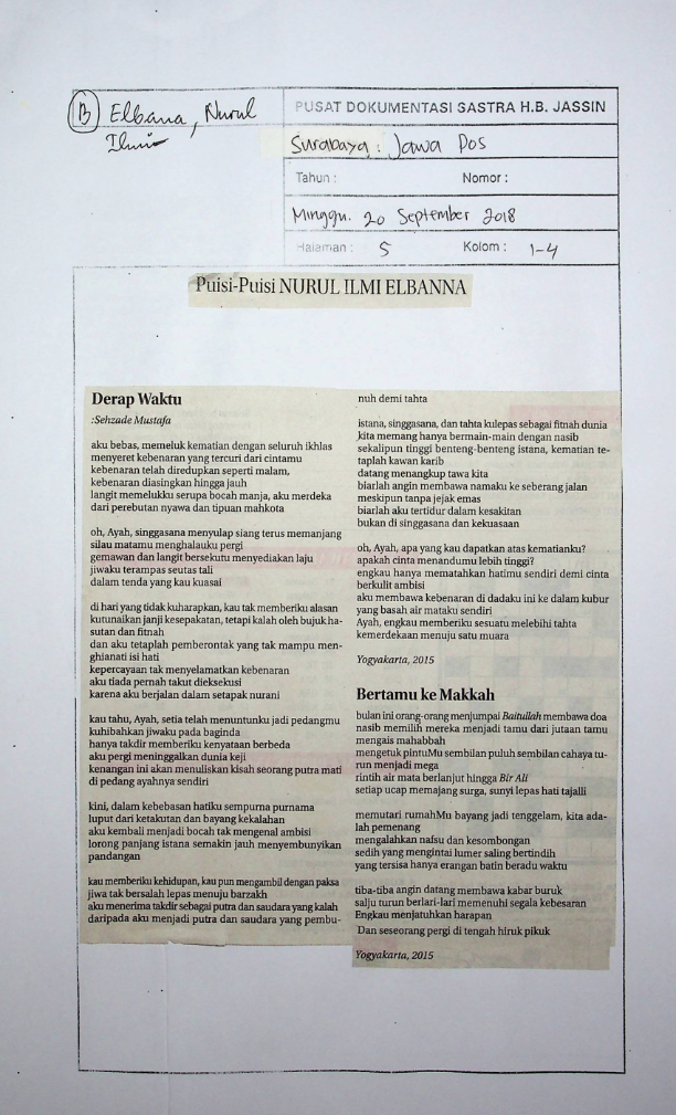 Puisi-puisi Nurul Ilmi Elbanna